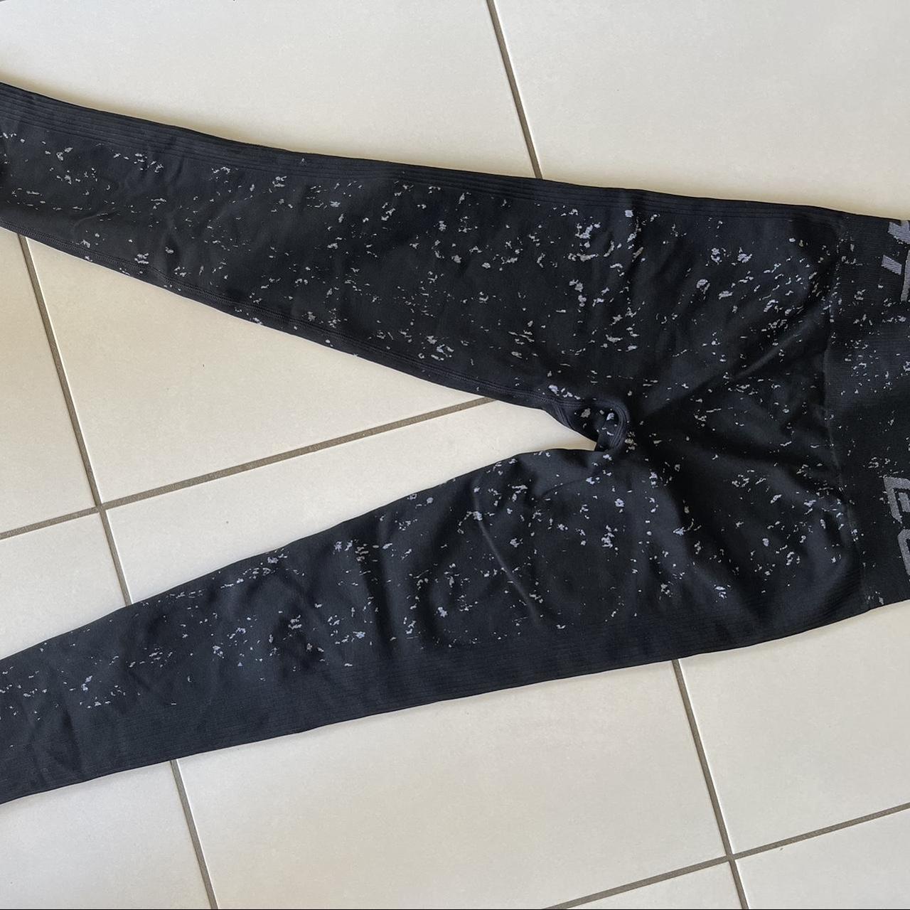 ECHT black splatter thick leggings size medium... Depop