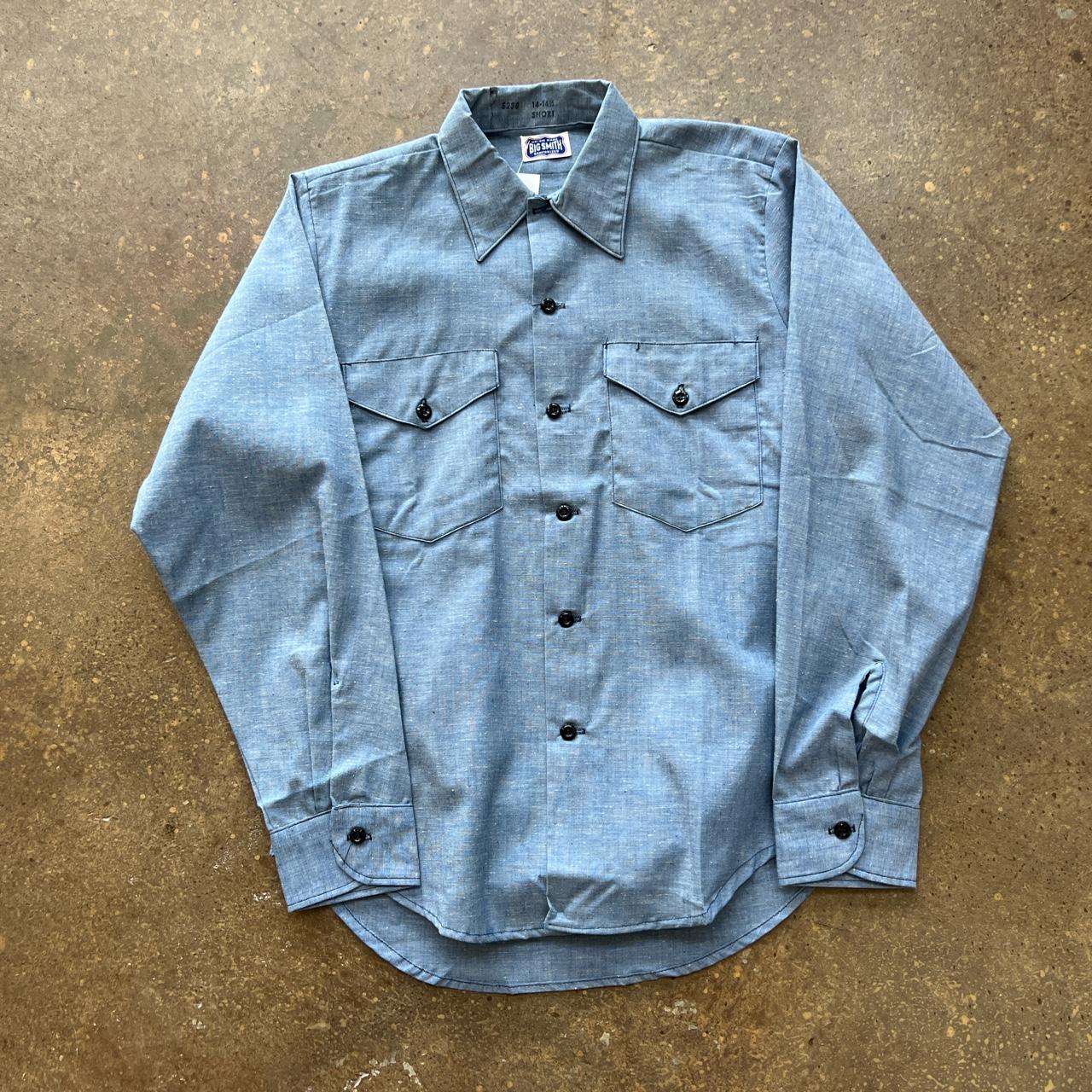 Vintage 50s 60s big smith Chambray button up...