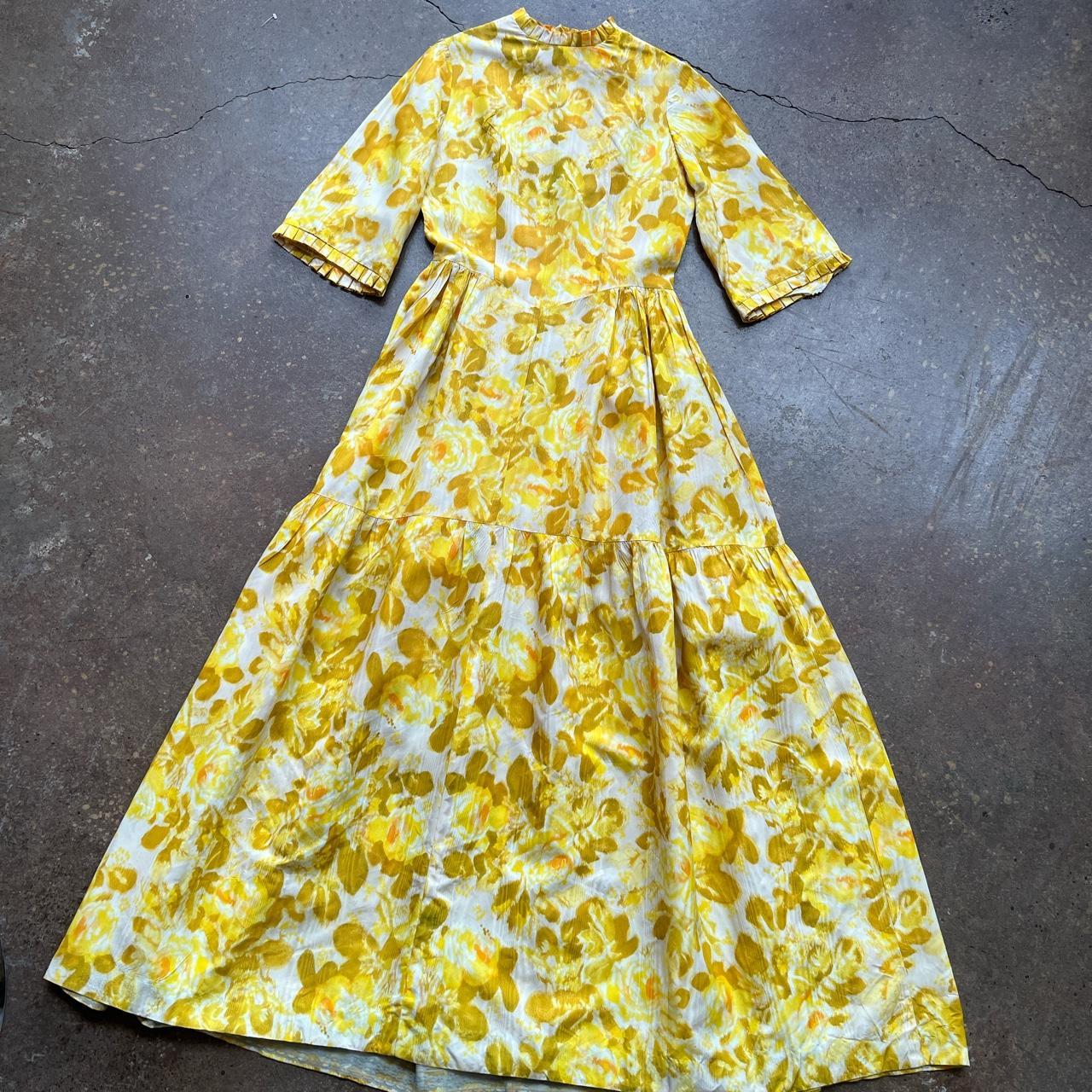 vintage yellow floral dress