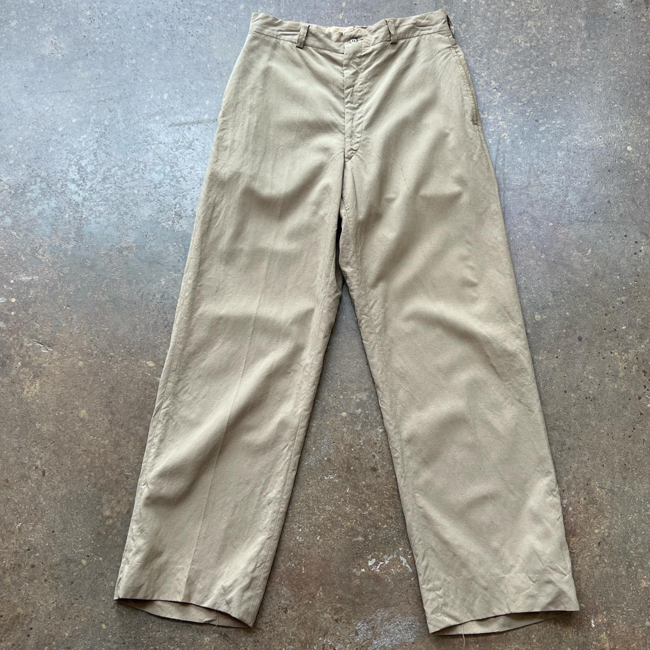 Vintage 1940s - 1950s khaki tone military chino...