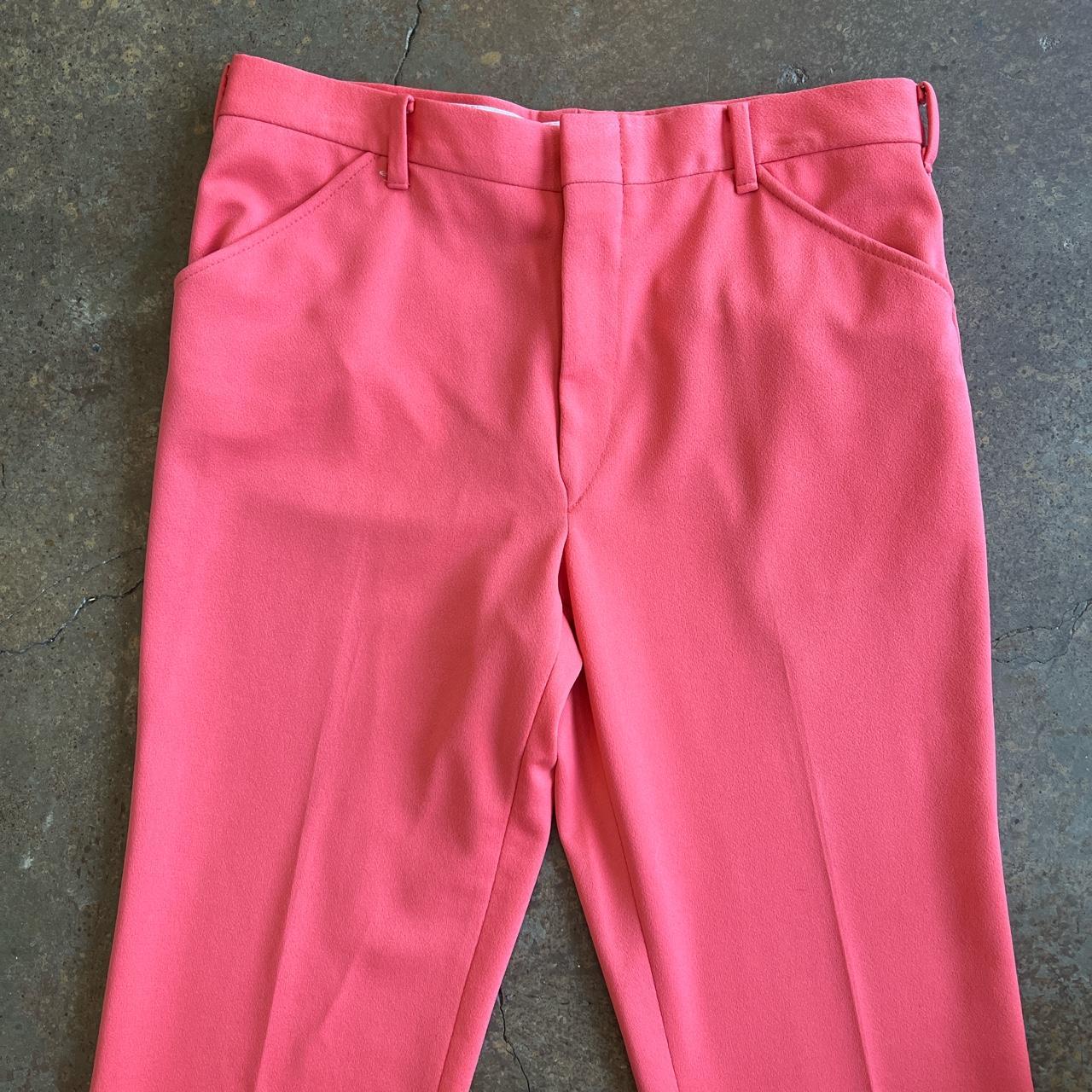 Vintage pant suit 1970s salmon pink pant suit, - Depop