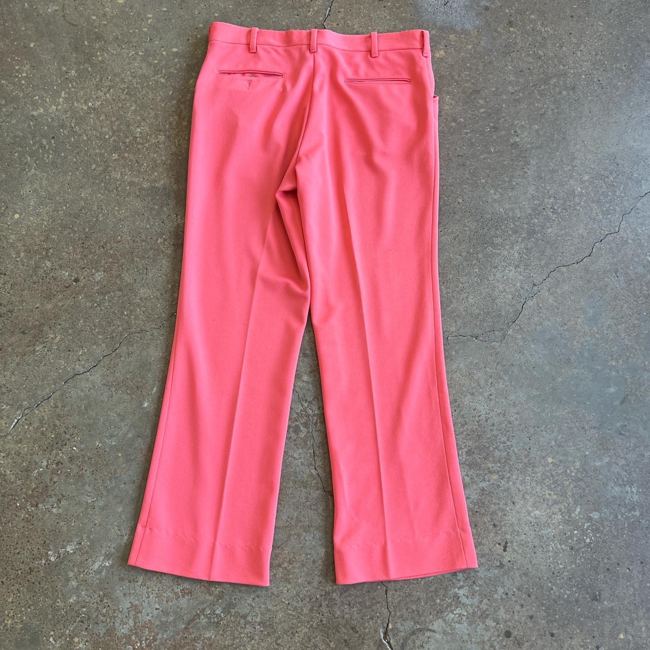 Vintage 1970s salmon pink polyester pants , Casual