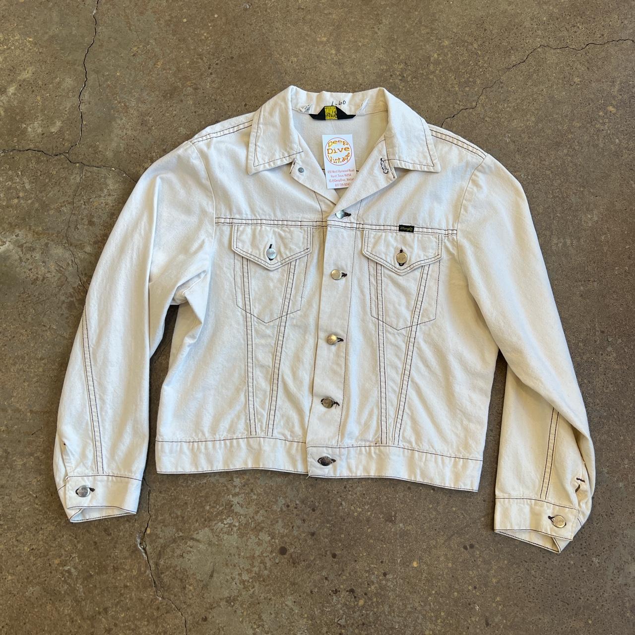 Wrangler white denim sales jacket