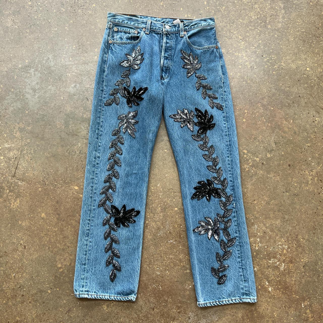 Vintage 1990s embellished 501 Levi s Casual denim. Depop