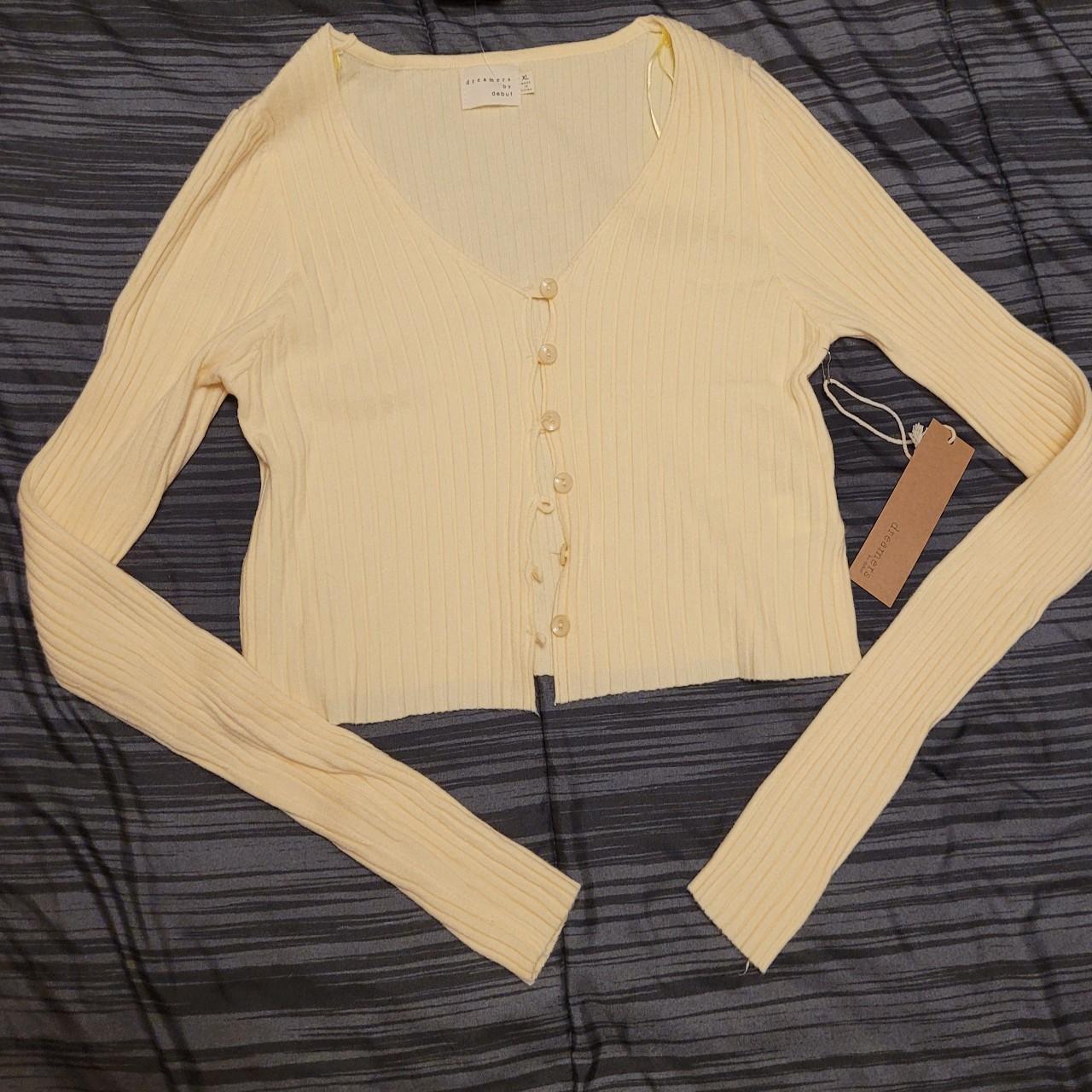 DREAMERS BY DEBUT Women's Yellow and Cream Cardigan (3)