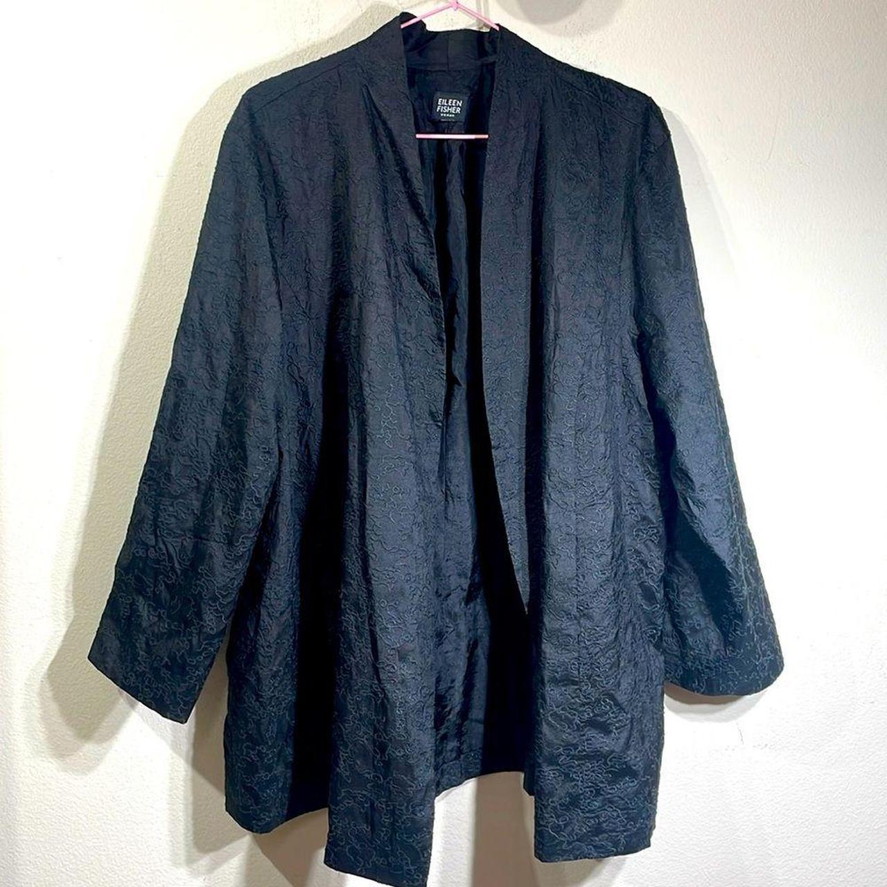 N3 Eileen Fisher 100 Silk Embroidered Suit Jacket. Depop