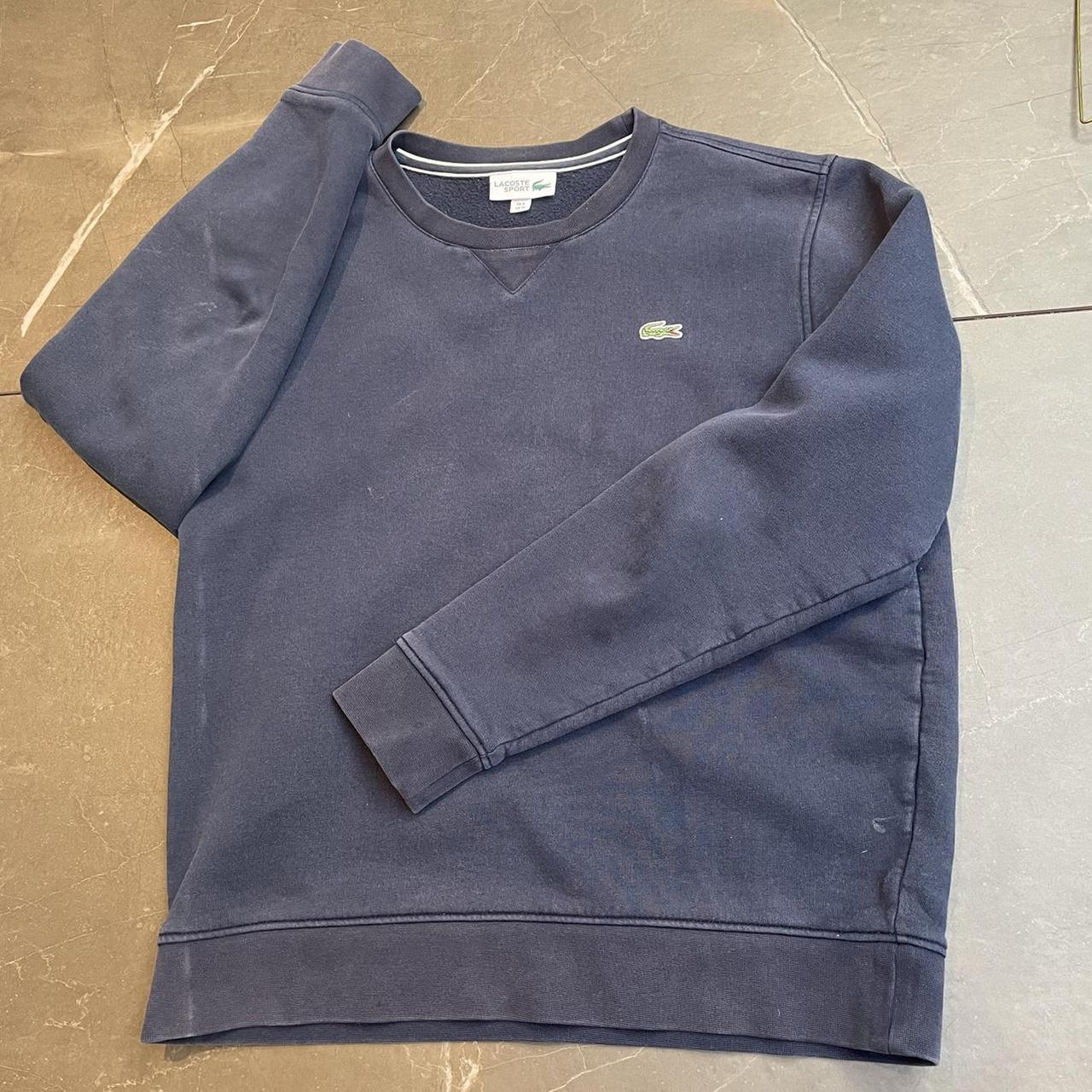 Lacoste Men's Blue and Navy Sweatshirt | Depop