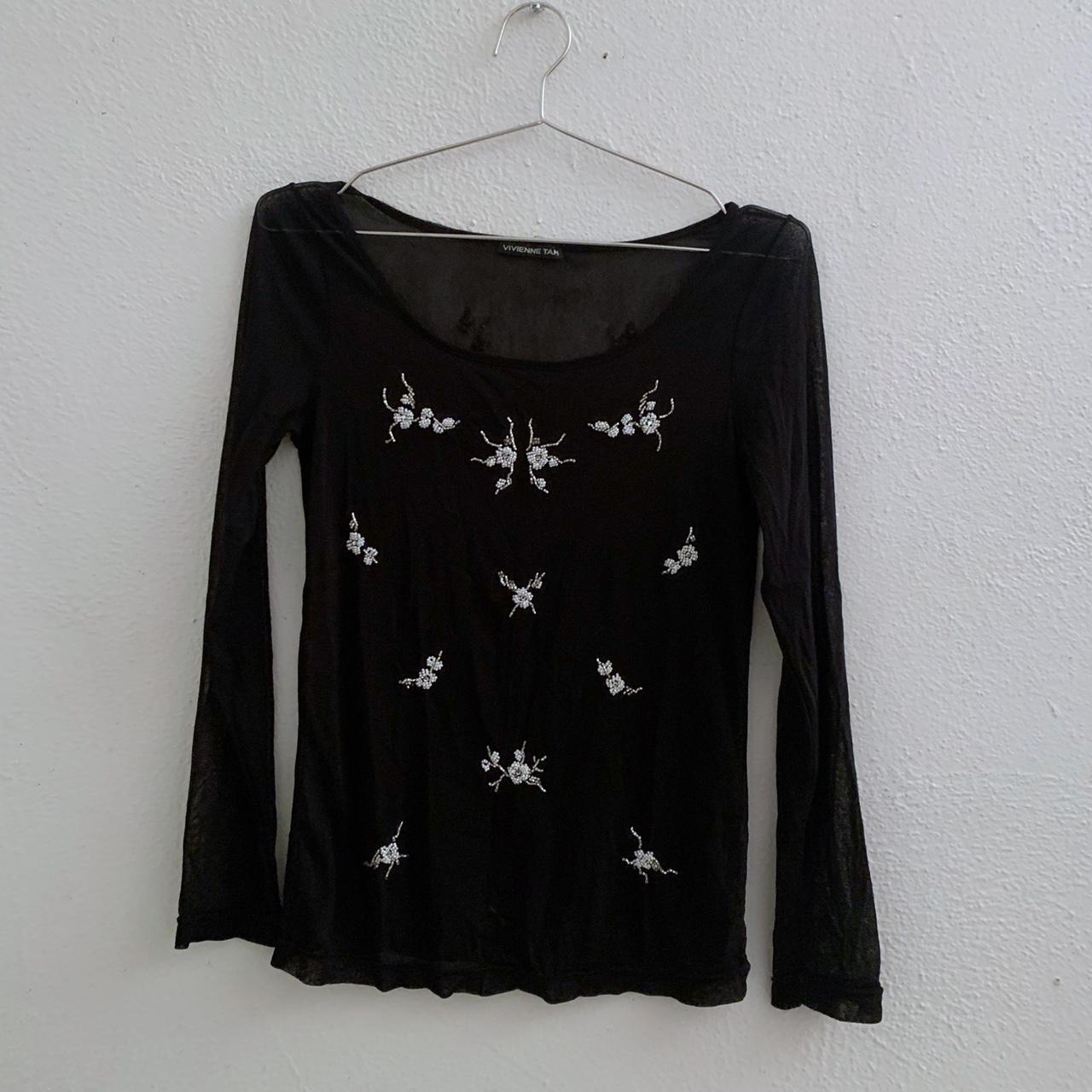 Rare Vivienne Tam Mesh Top Size S Vtg Buddha Shirt Long