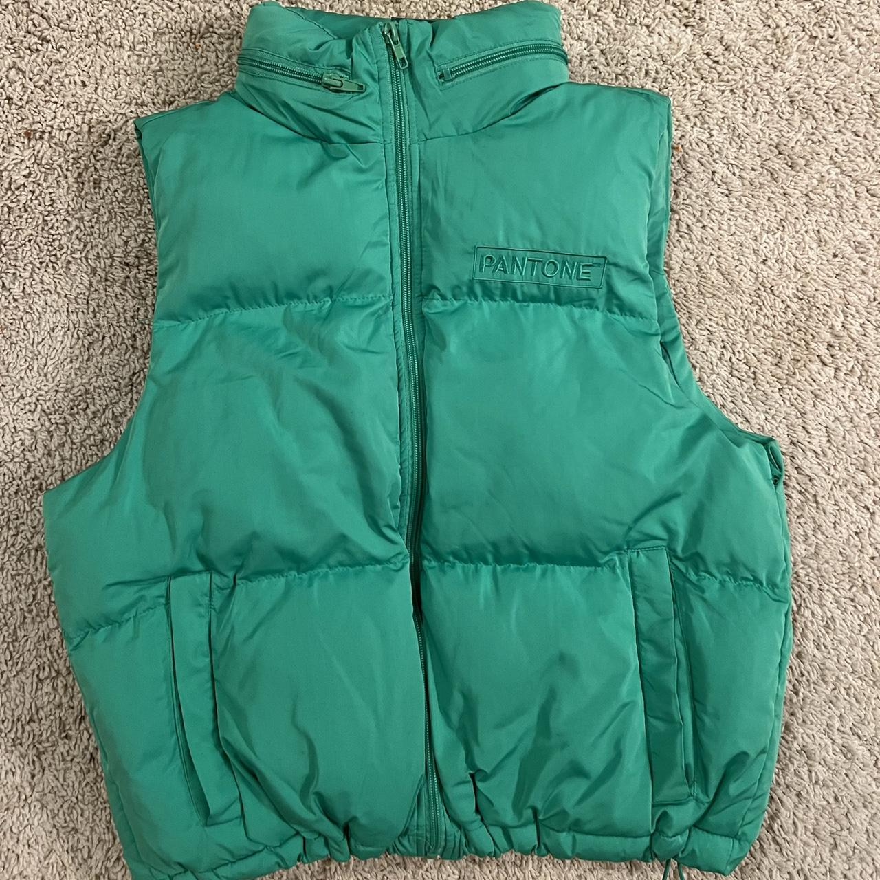 Forever 21 Pantone Puffer Vest (green) -size S -out... - Depop