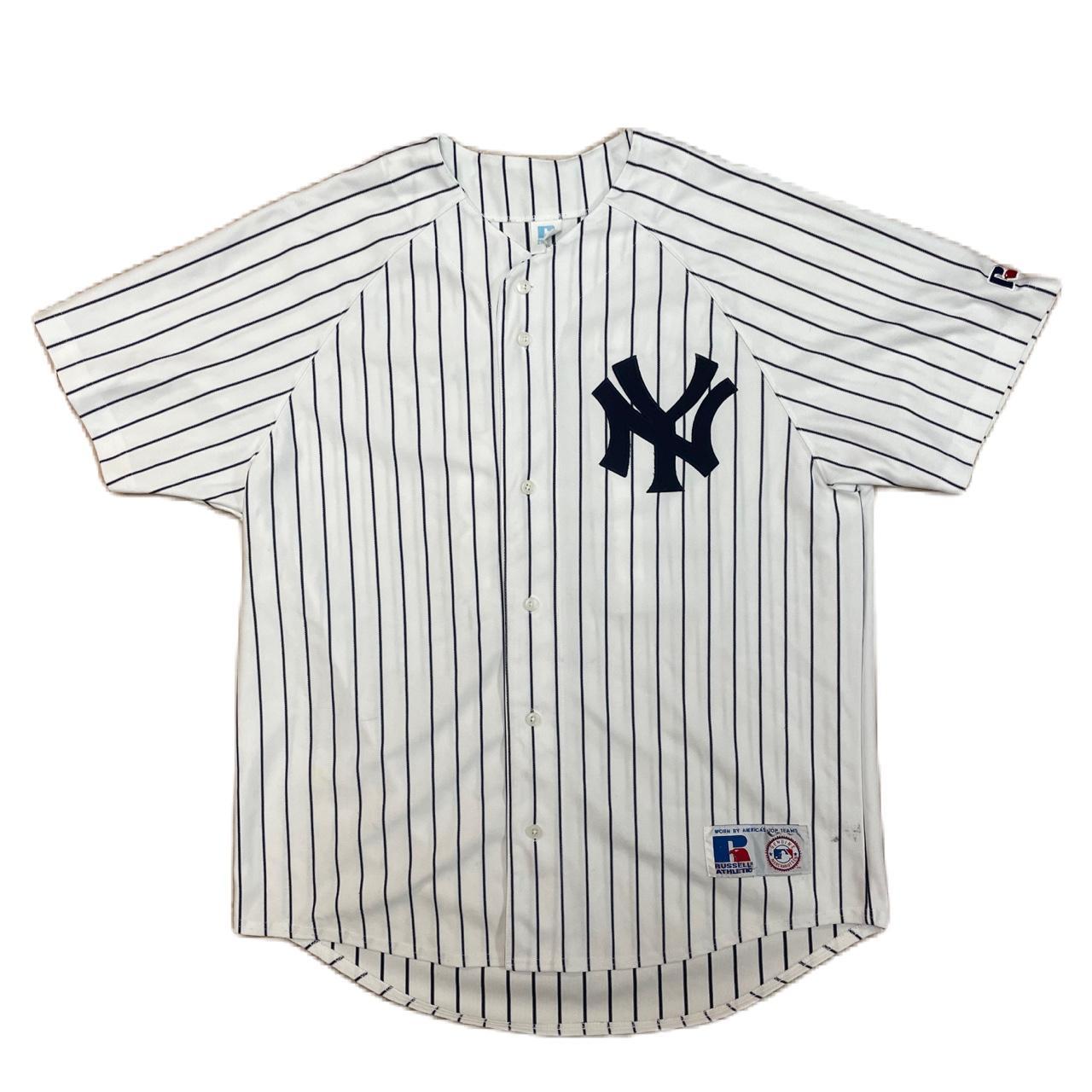 Esleep NY Yankee Pin Striped Baseball Tee 55% Cotton - Depop