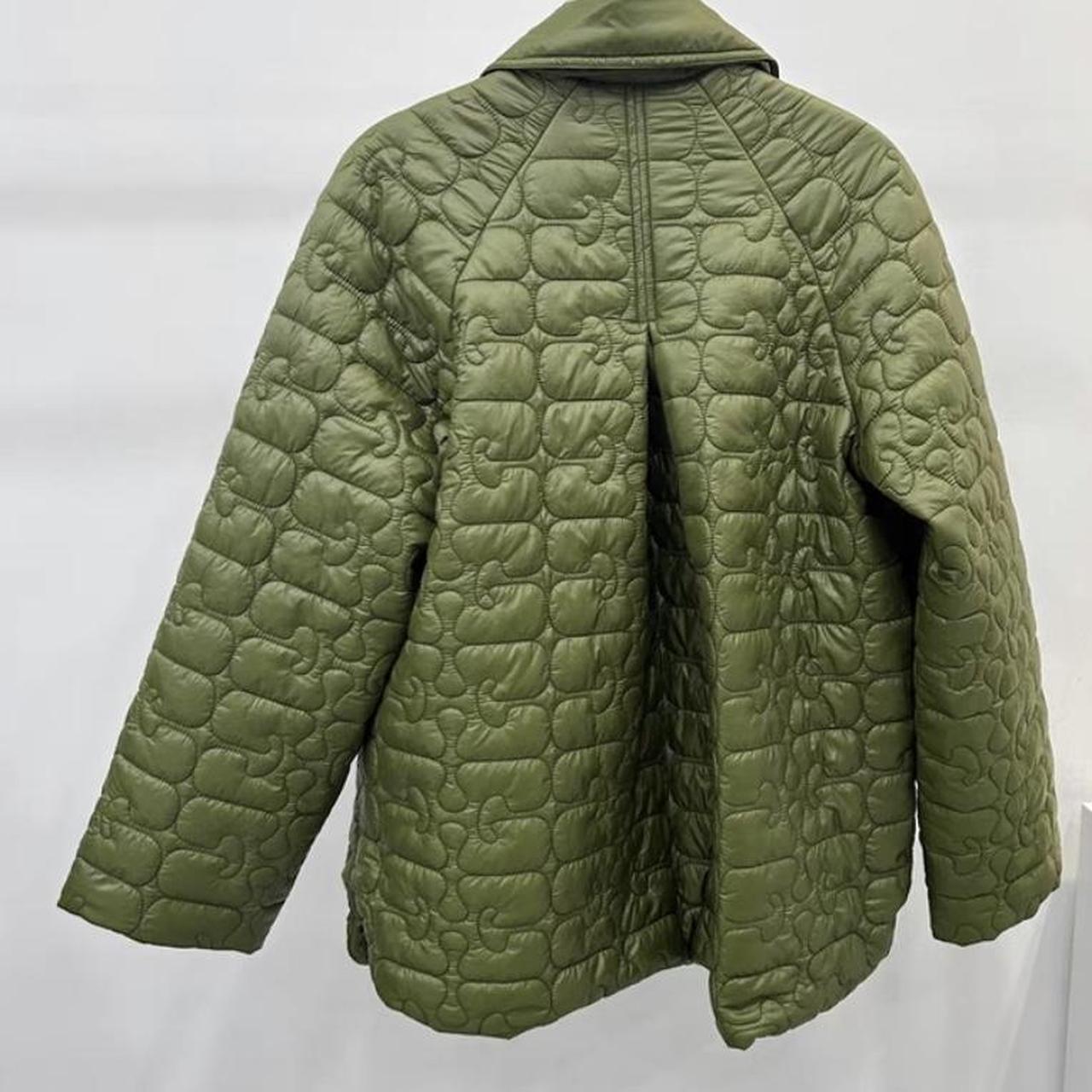 GANNI Quilted monogram jacket in green Elevate your... - Depop