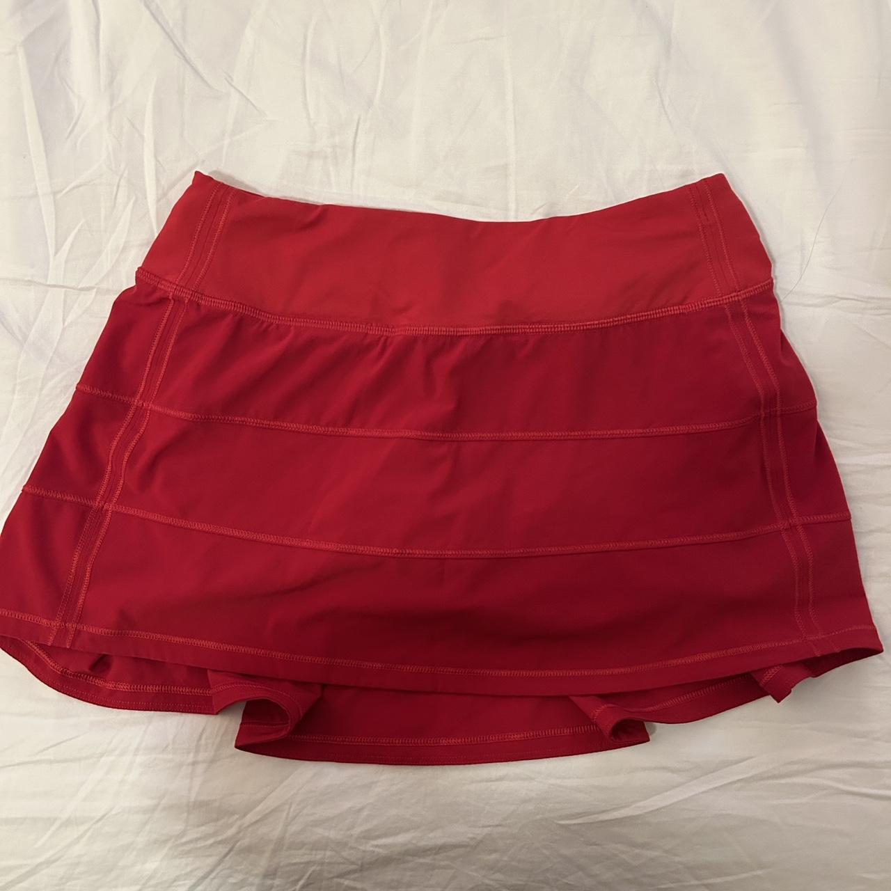 Lululemon Pace Rival Mini Skirt in Red in Size 4.... - Depop