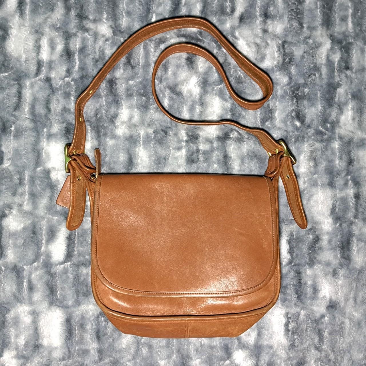 Vintage Coach Saddle Leather Bag Condition... Depop