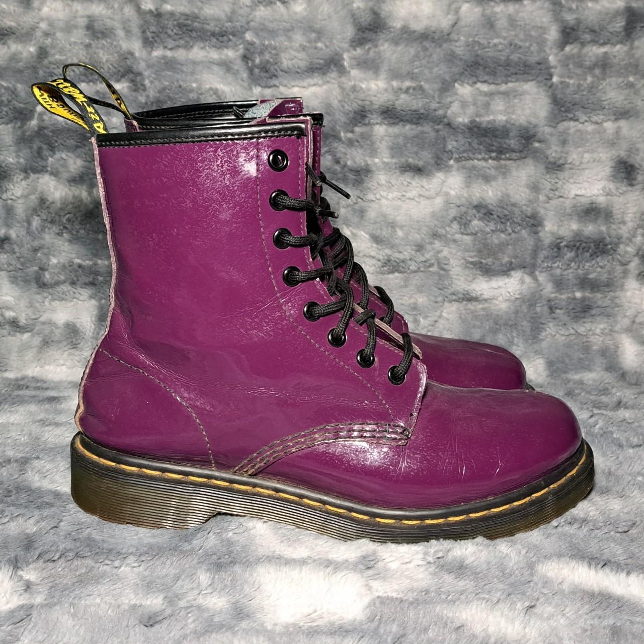 Doc martens outlet womens boots purple