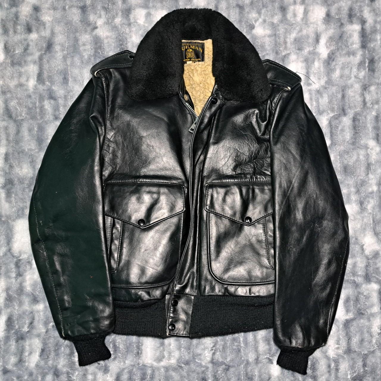 Vintage Bukman Sherpa Leather Jacket MEASUREMENTS... - Depop