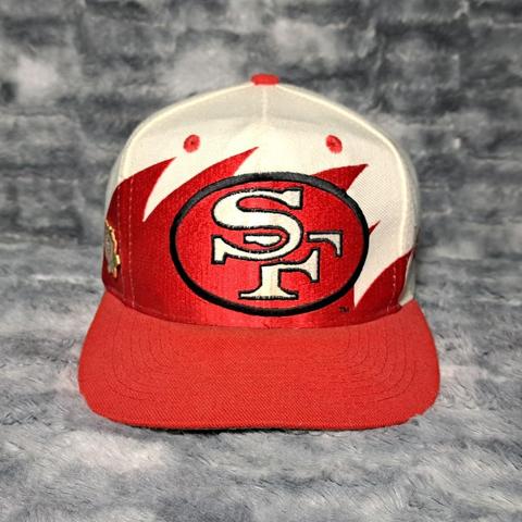 Vintage 49ers White Two Tone Script Snapback Sports - Depop