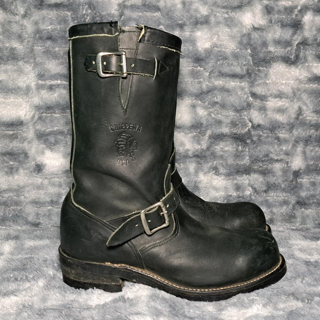 Chippewa Leather Steel Toe Engineer Biker Boots Men