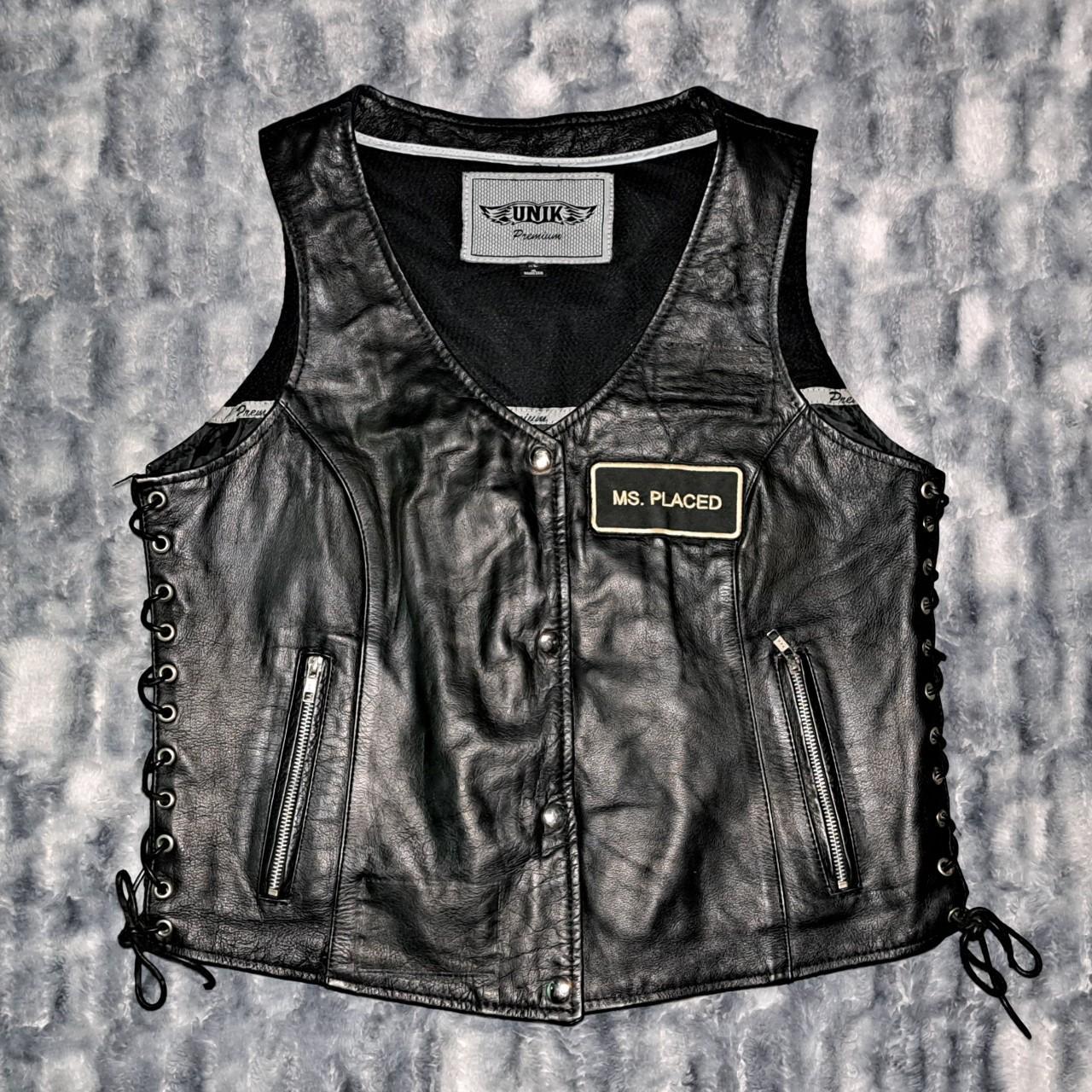 Unik leather sale vest