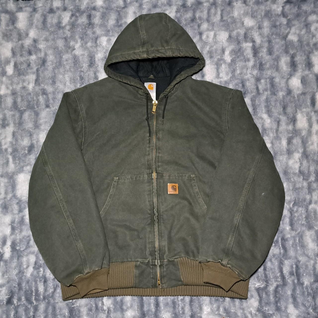 Vintage Carhartt Jacket J130 Moss Green Size Large... - Depop