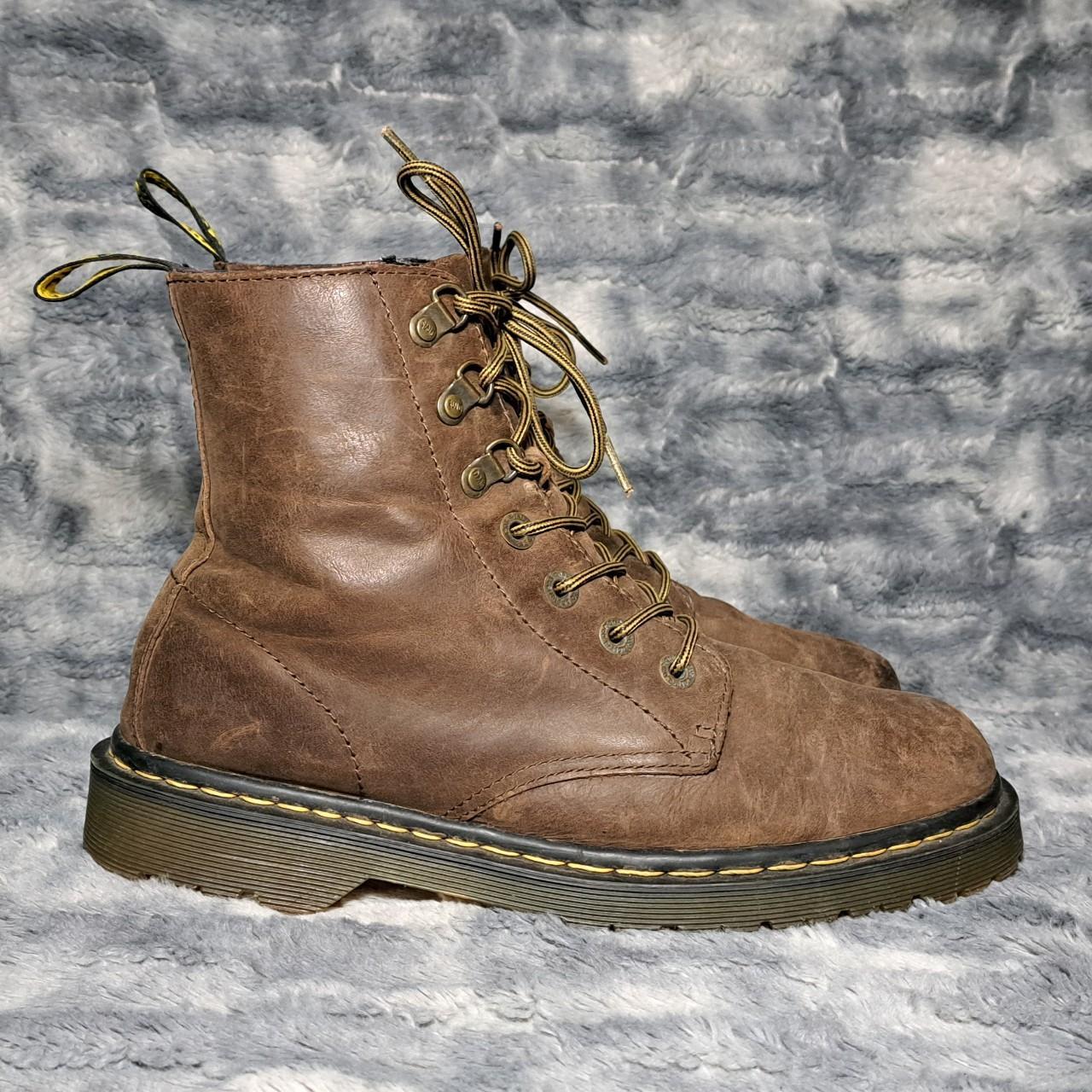 Dr. Martens Luana Brown Leather Boots Size: 10... - Depop