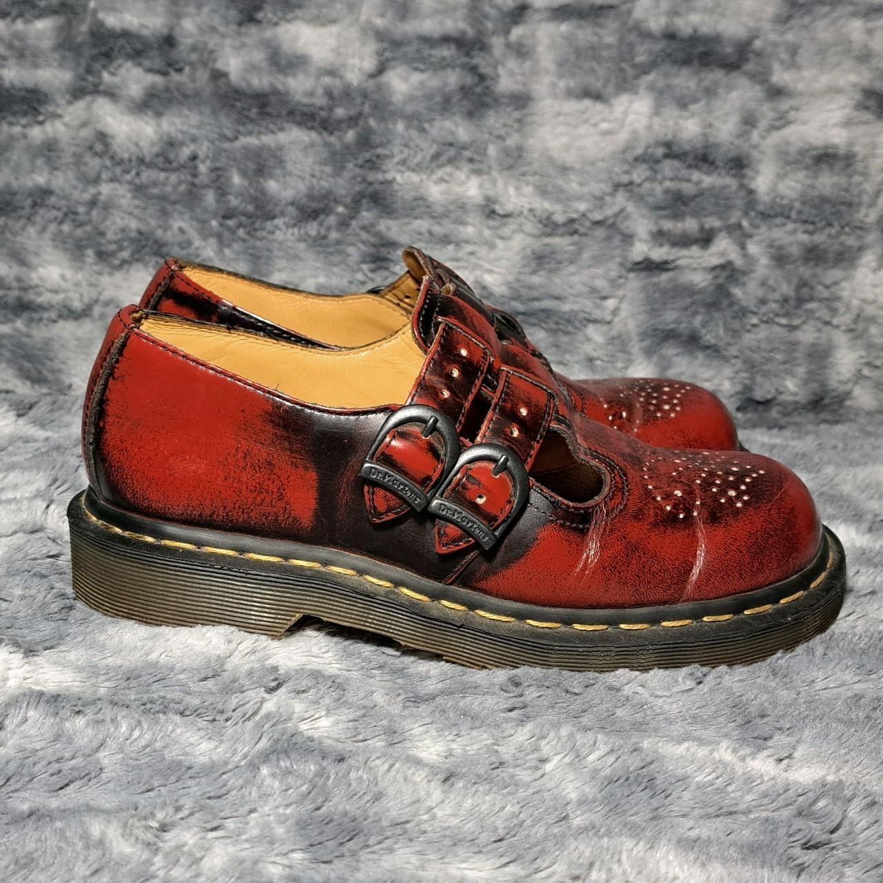 Dr. Martens Red Mary Jane Flats 8065 Made in England. Depop