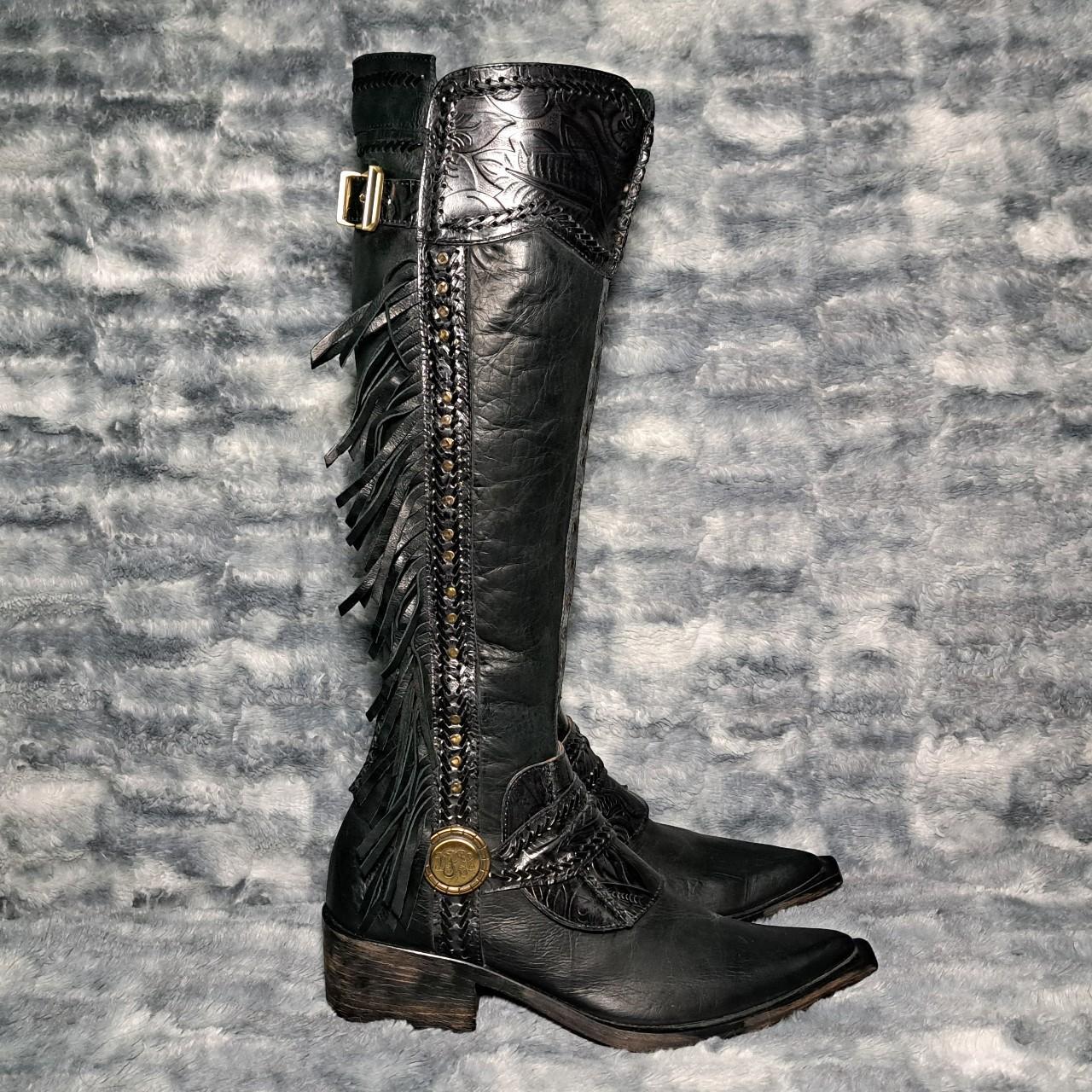 Donald Pliner Fringe Leather Western Cowgirl Depop