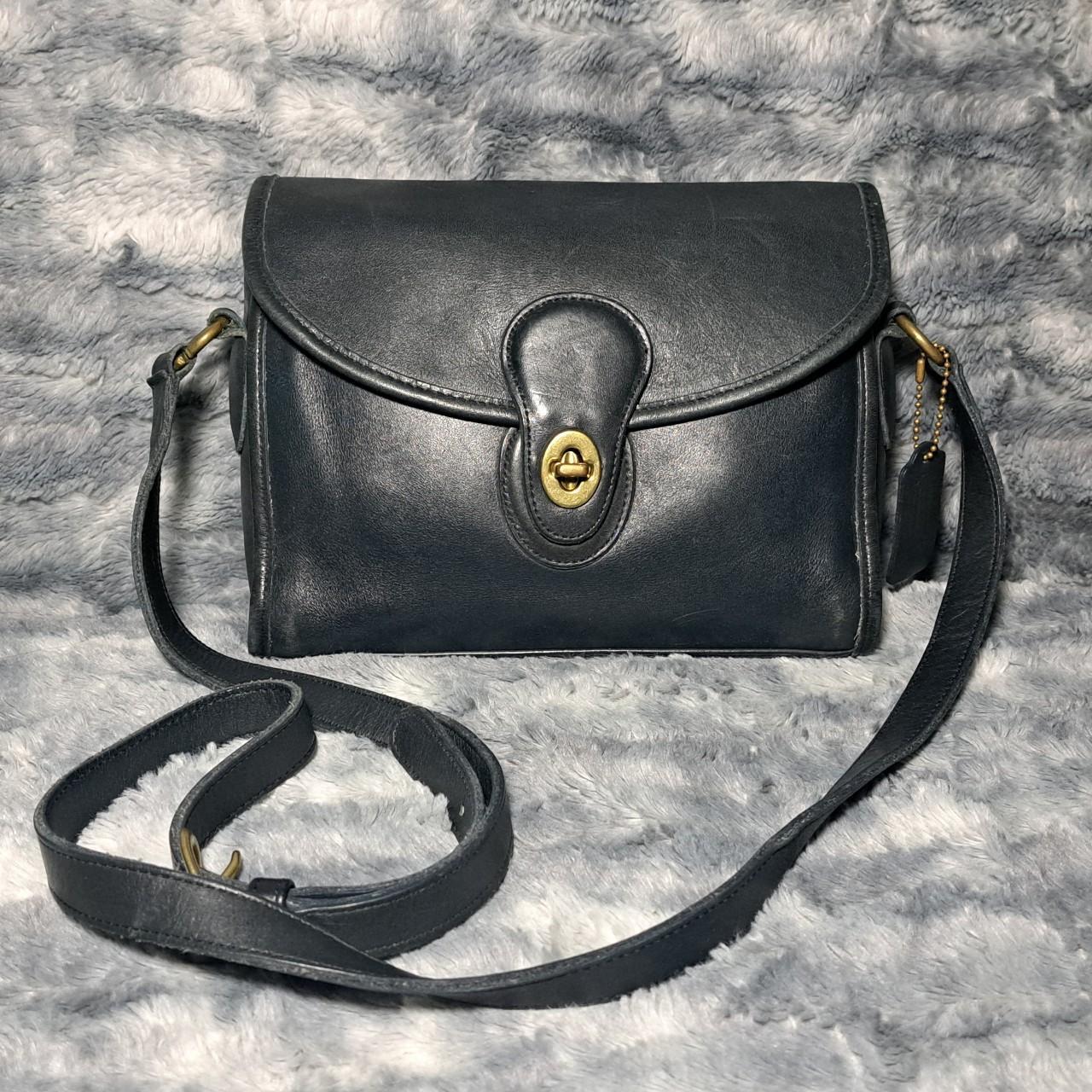 Coach hotsell Devon Vintage 9908 Black Gold Leather Cross Body Bag