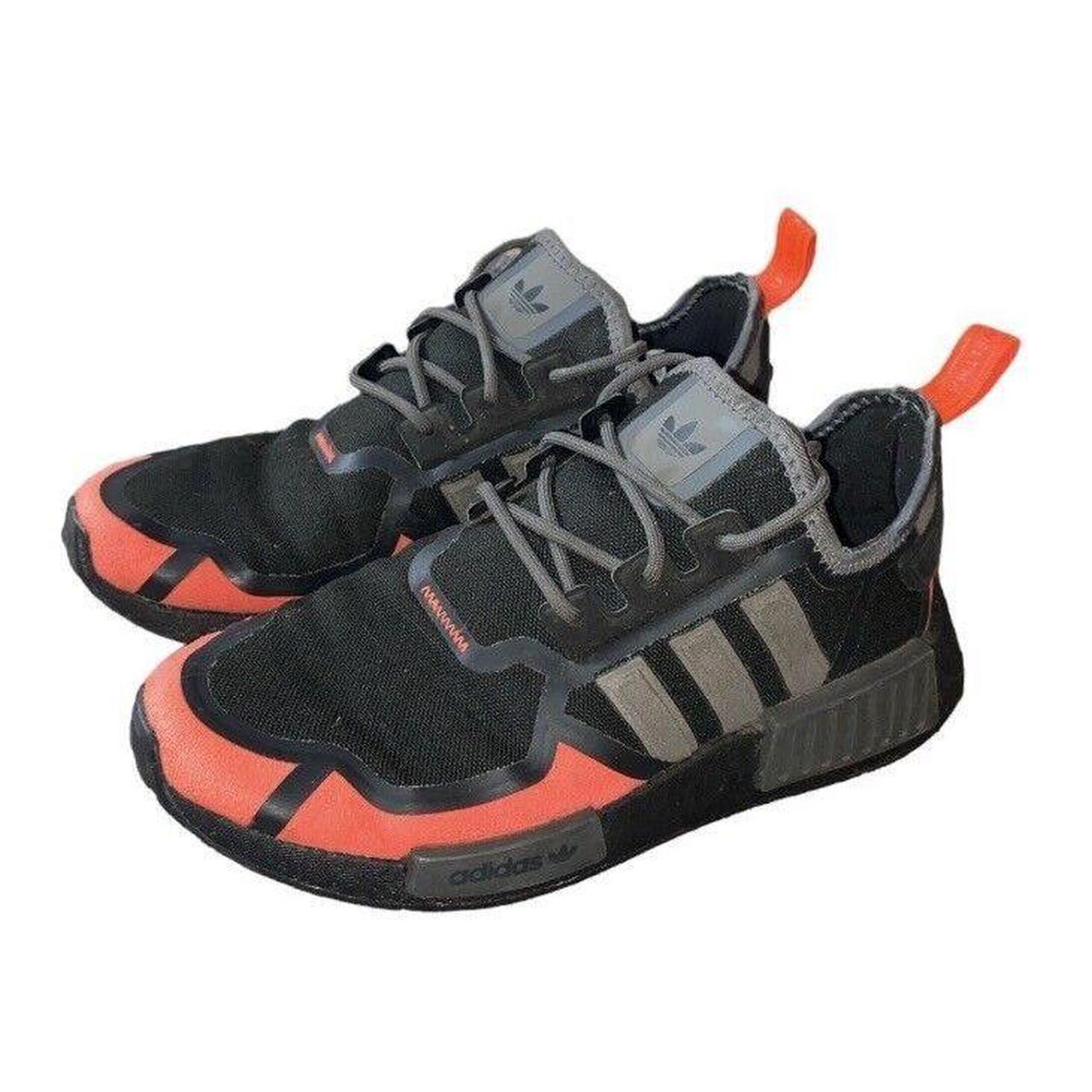 Adidas Shoes NMD R1 Black Gray Solar Red Black. Depop