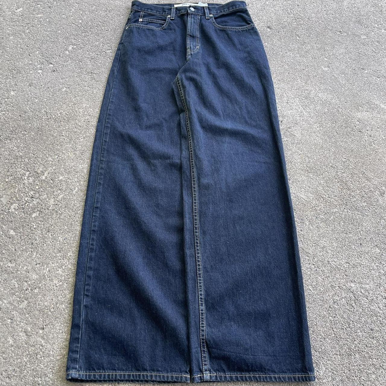 vintage y2k early 2000s grunge dark wash gap wide... - Depop