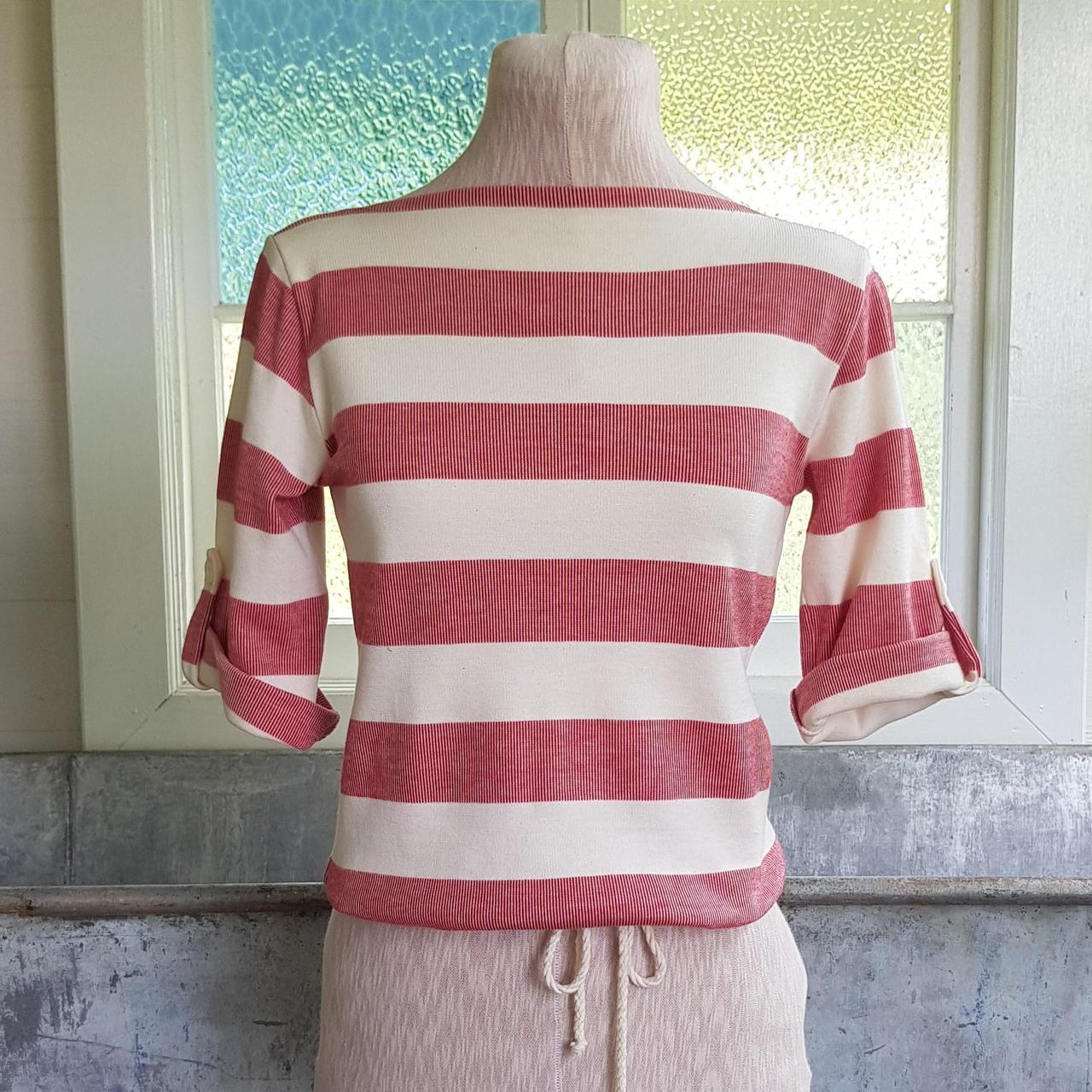 Women's White and Red Shirt Depop
