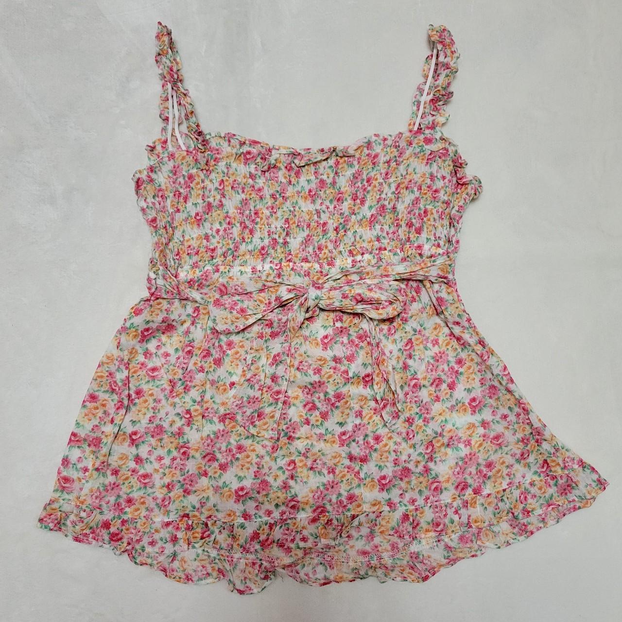 old tag liz lisa flower print cami top size M... - Depop