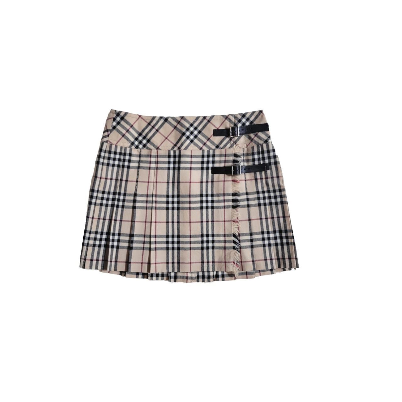 Burberry London bluelabel plaid wrap pleated mini... - Depop