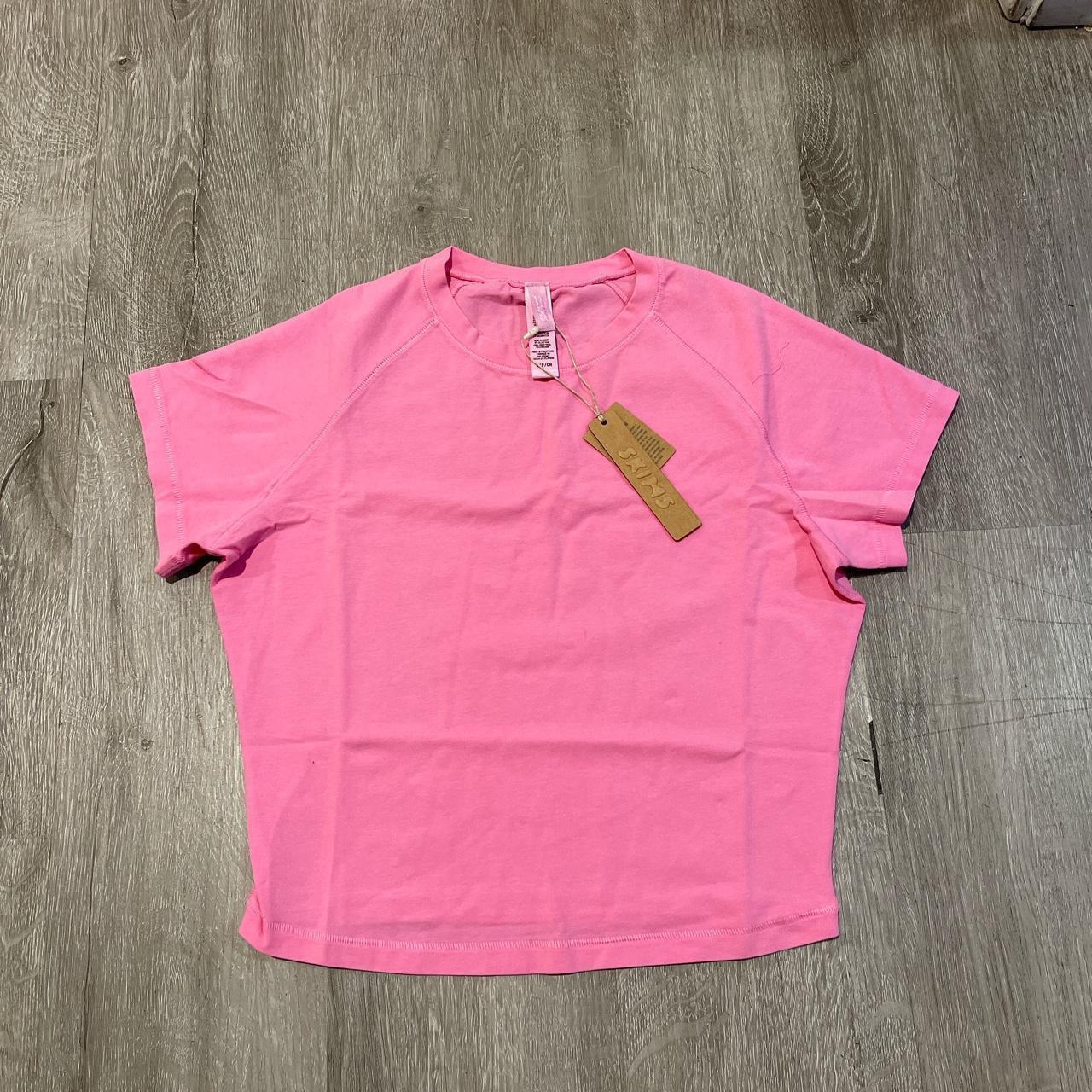 Skims Women's Pink T-shirt | Depop