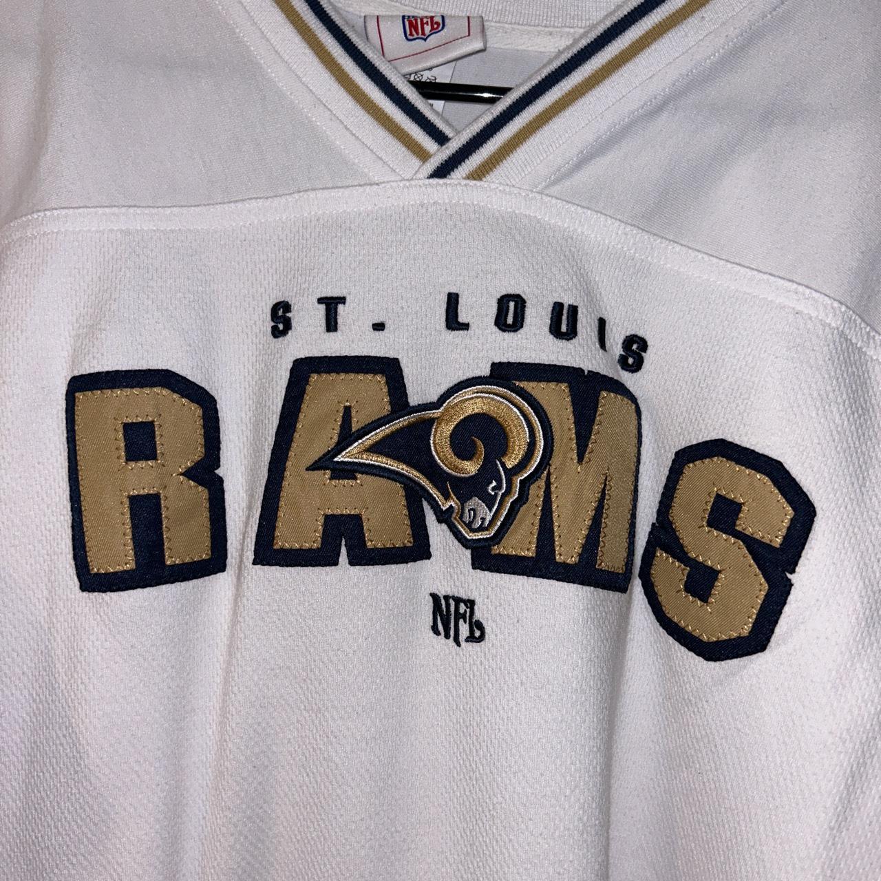 NFL St. Louis Rams Women's White Long Sleeve Puffer - Depop