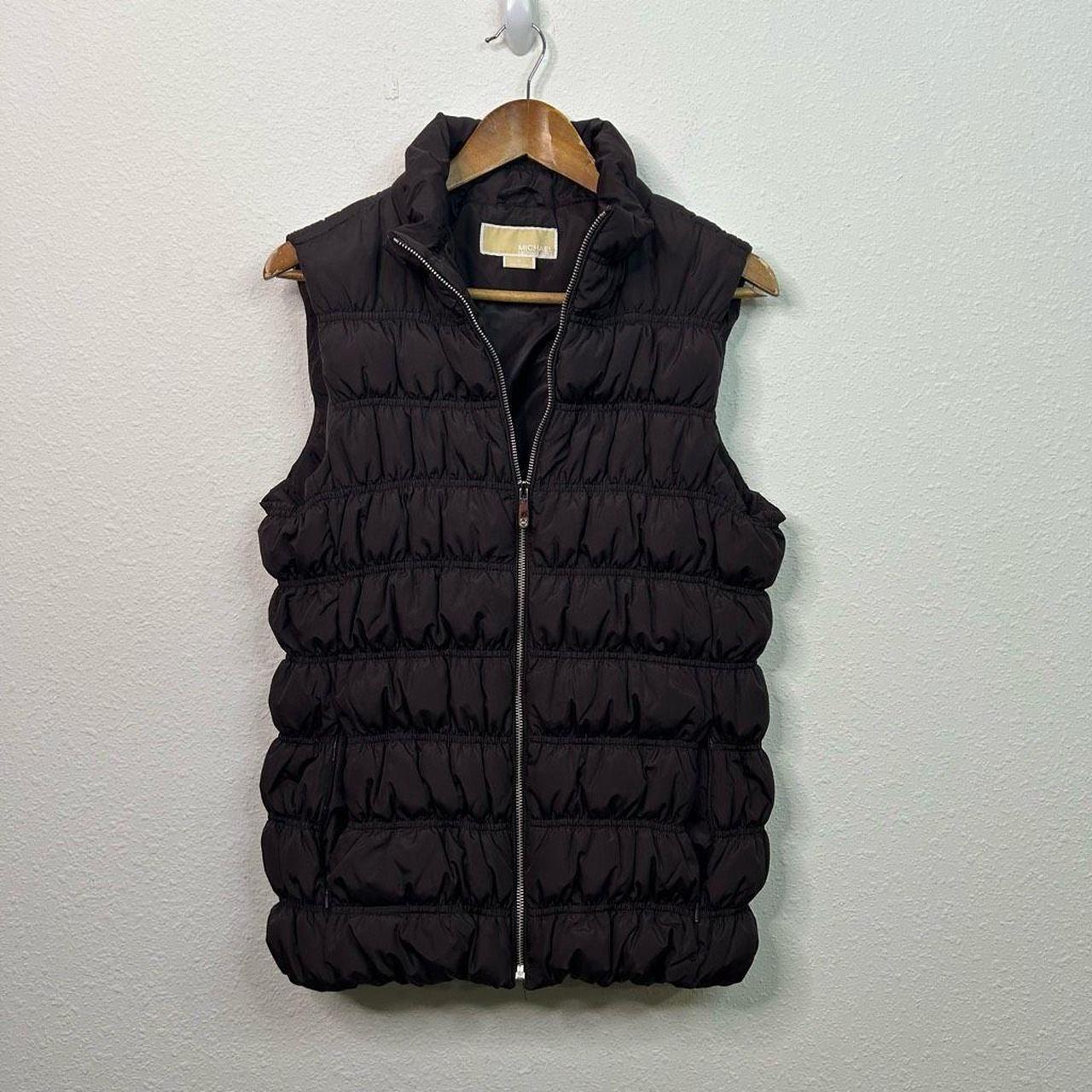 Michael Kors Down Puffer Vest Size 1X Brown Mock