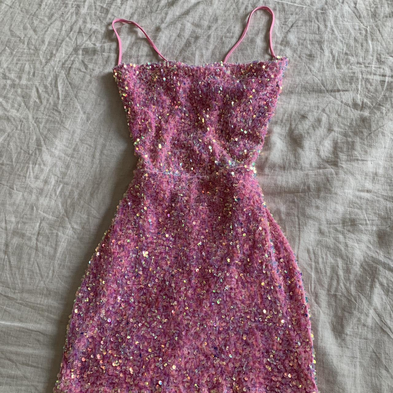 Lucy in the Sky sparkly lace up body con dress, size XS Depop