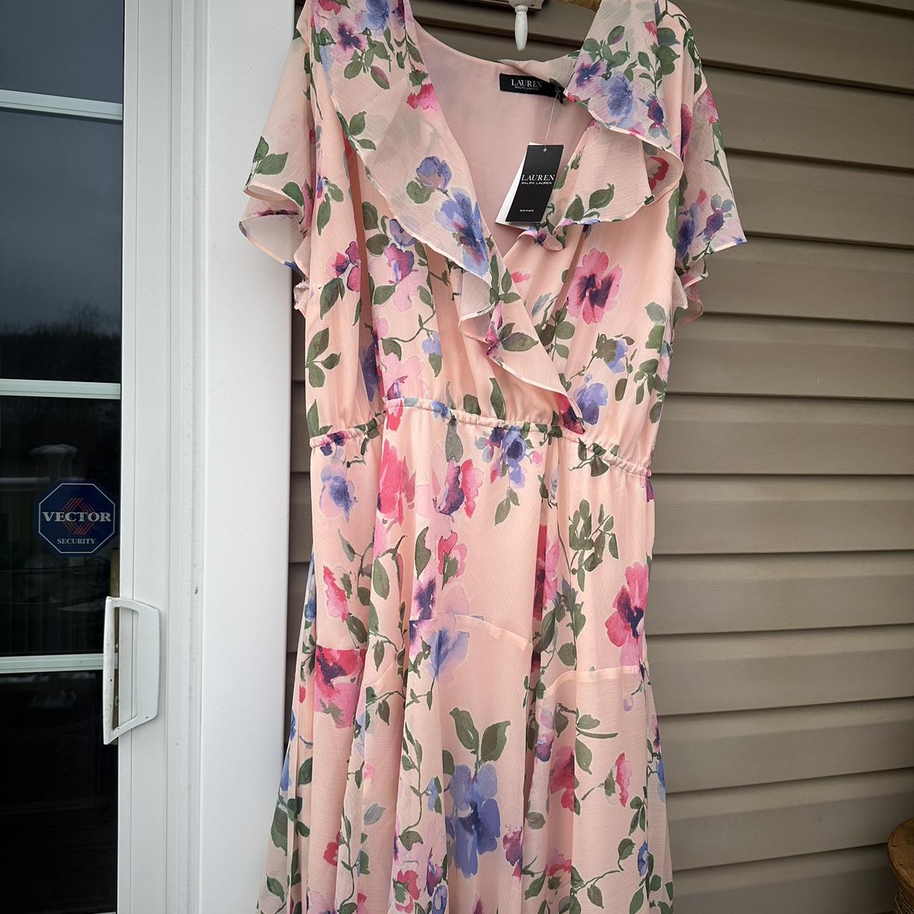 Lovely pale pink, multi-color, floral Plus-size