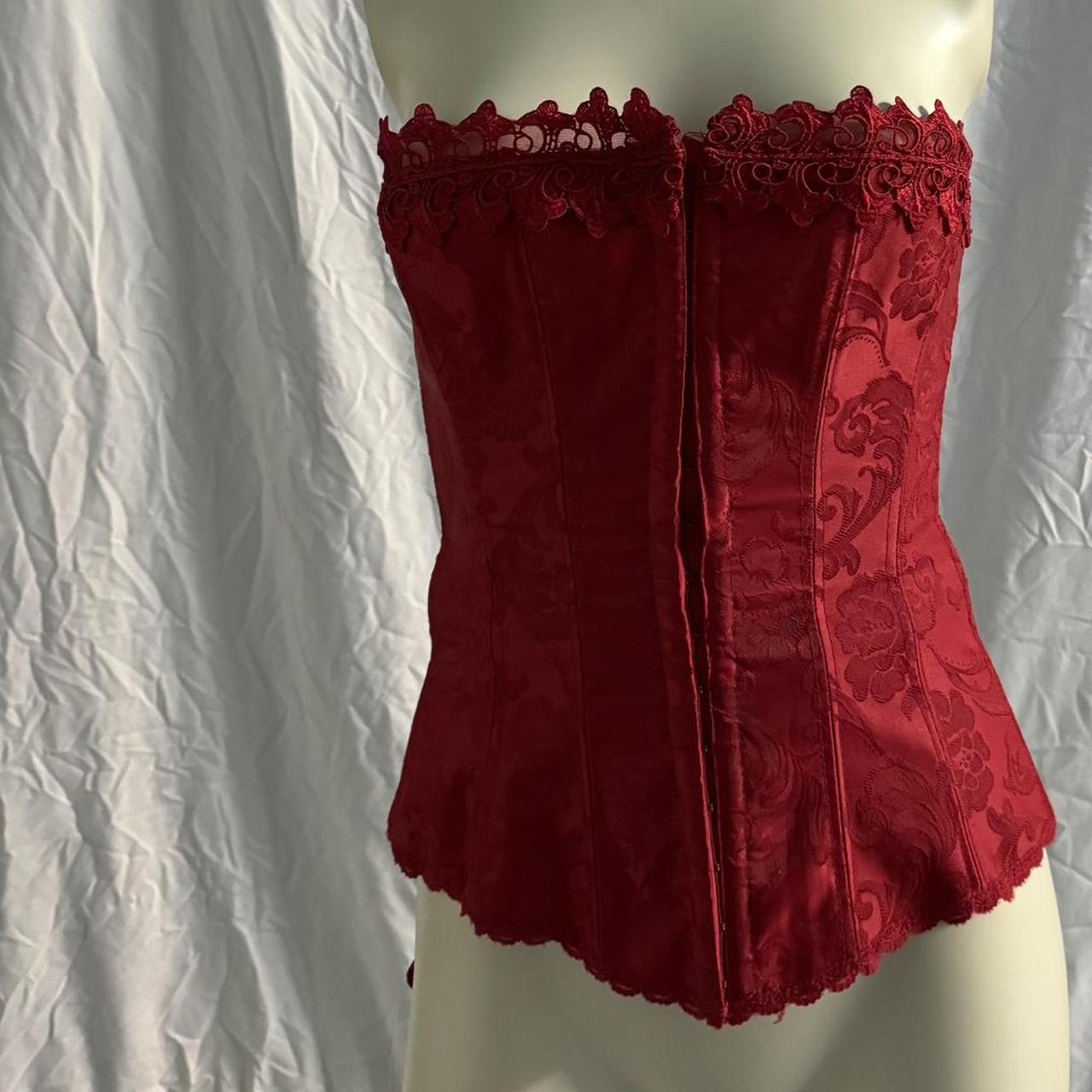 🖤 FREDERICK’S OF HOLLYWOOD RED CORSET TOP🖤 ⭐️ size 32... - Depop