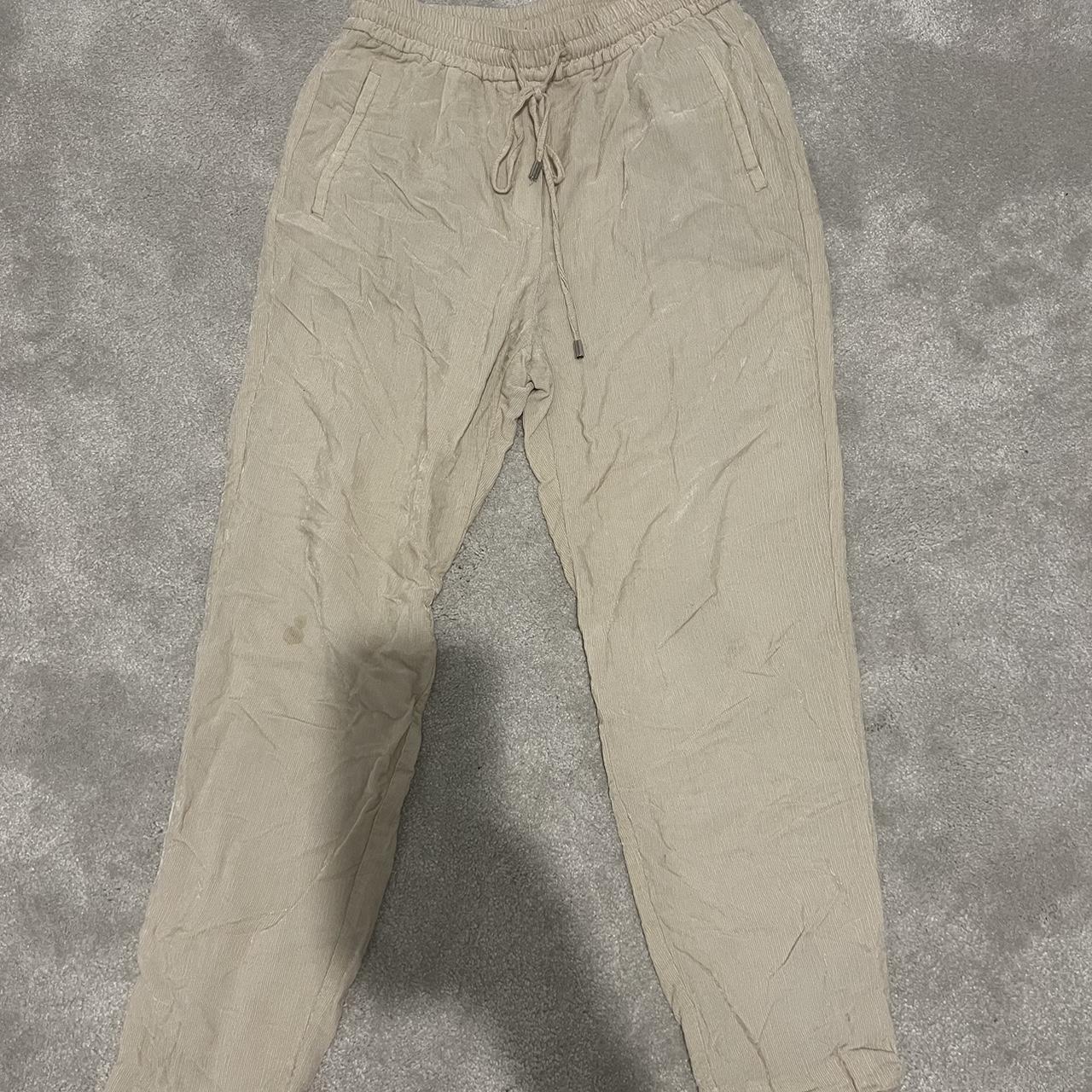 Reiss womens cream trousers Hem slightly down on... - Depop