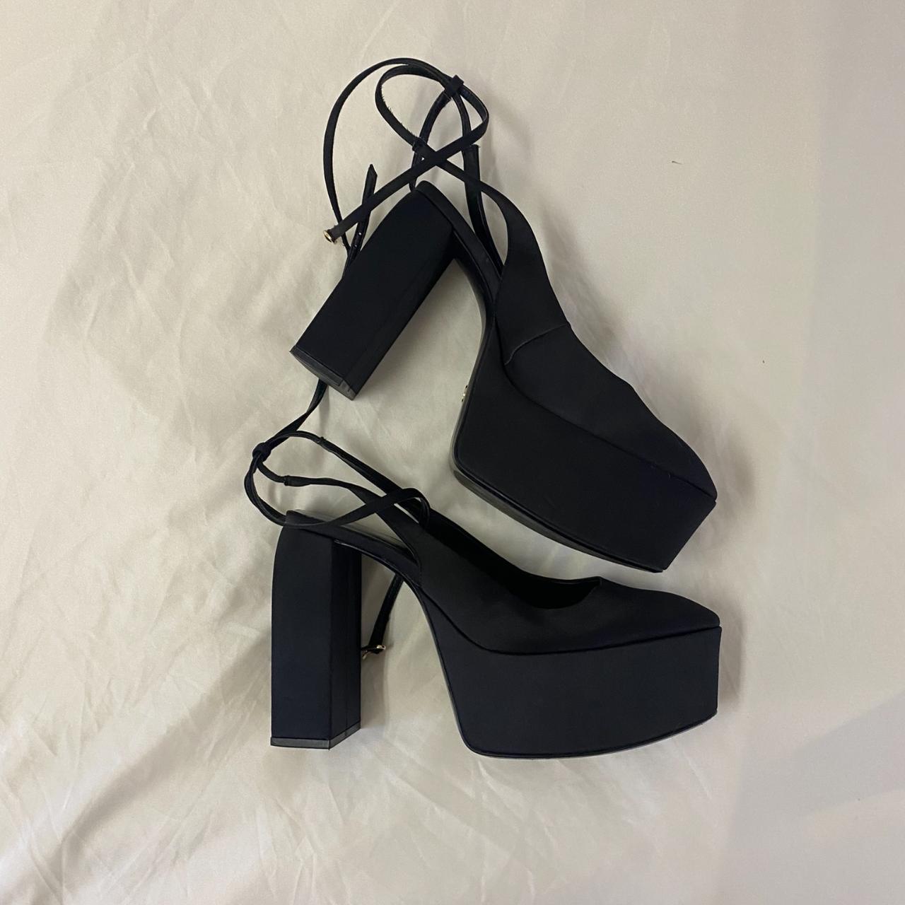 ZARA black platform BRATZ DOLL satin chunky heel... - Depop