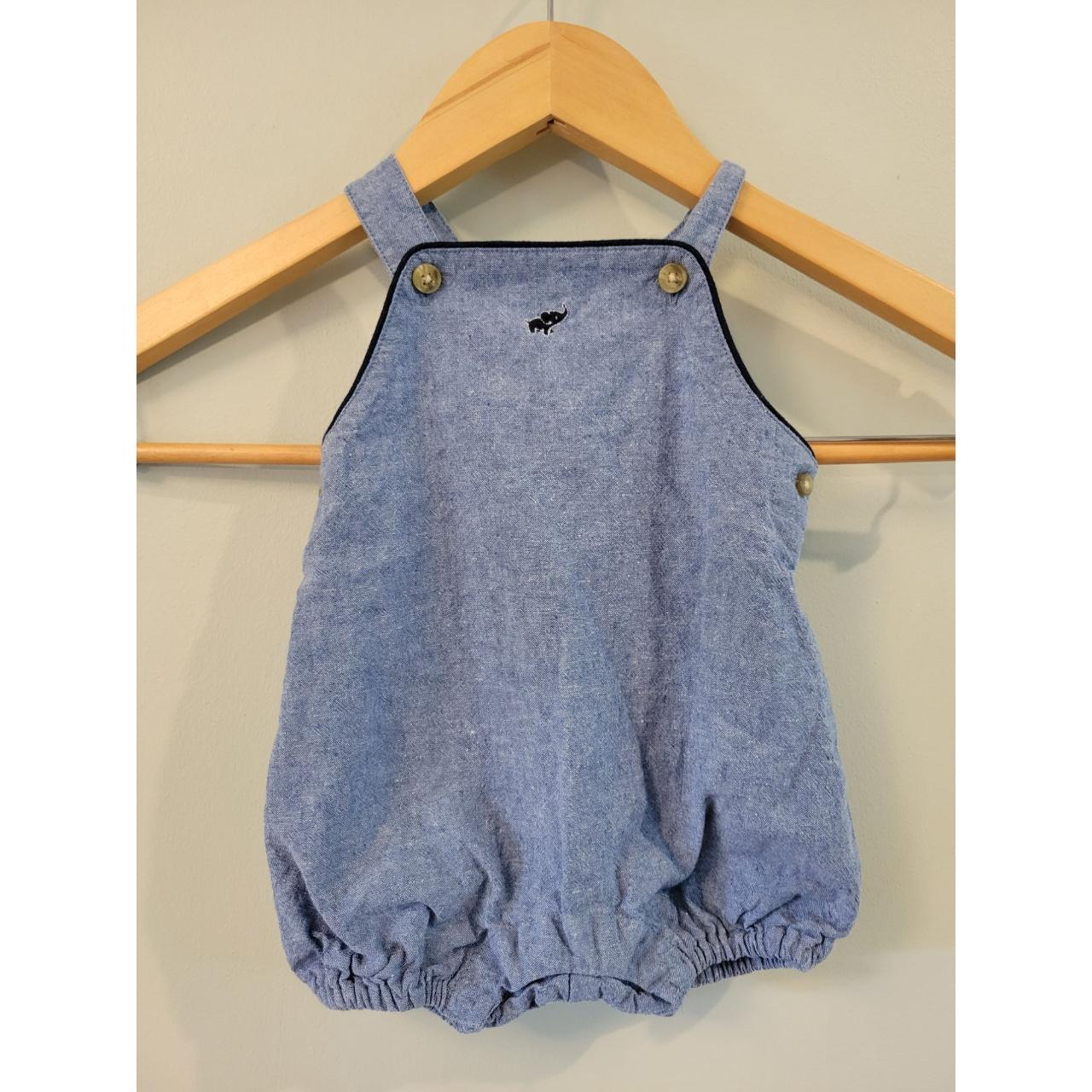 Janie and Jack Denim Chambray Romper Size: Boys 3-6... - Depop