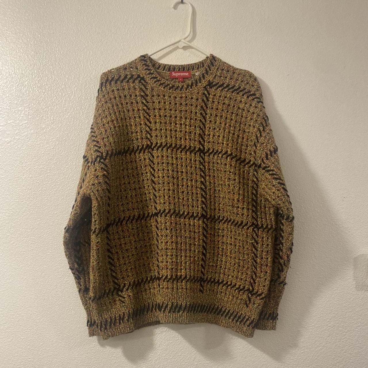 お買い求めしやすい価格 SUPREME シュプリーム 23SS Quilt Stitch キルト キルト Sweater- ステッチニット長袖セーター  セーター- イエロー Quilt ニット、セーター