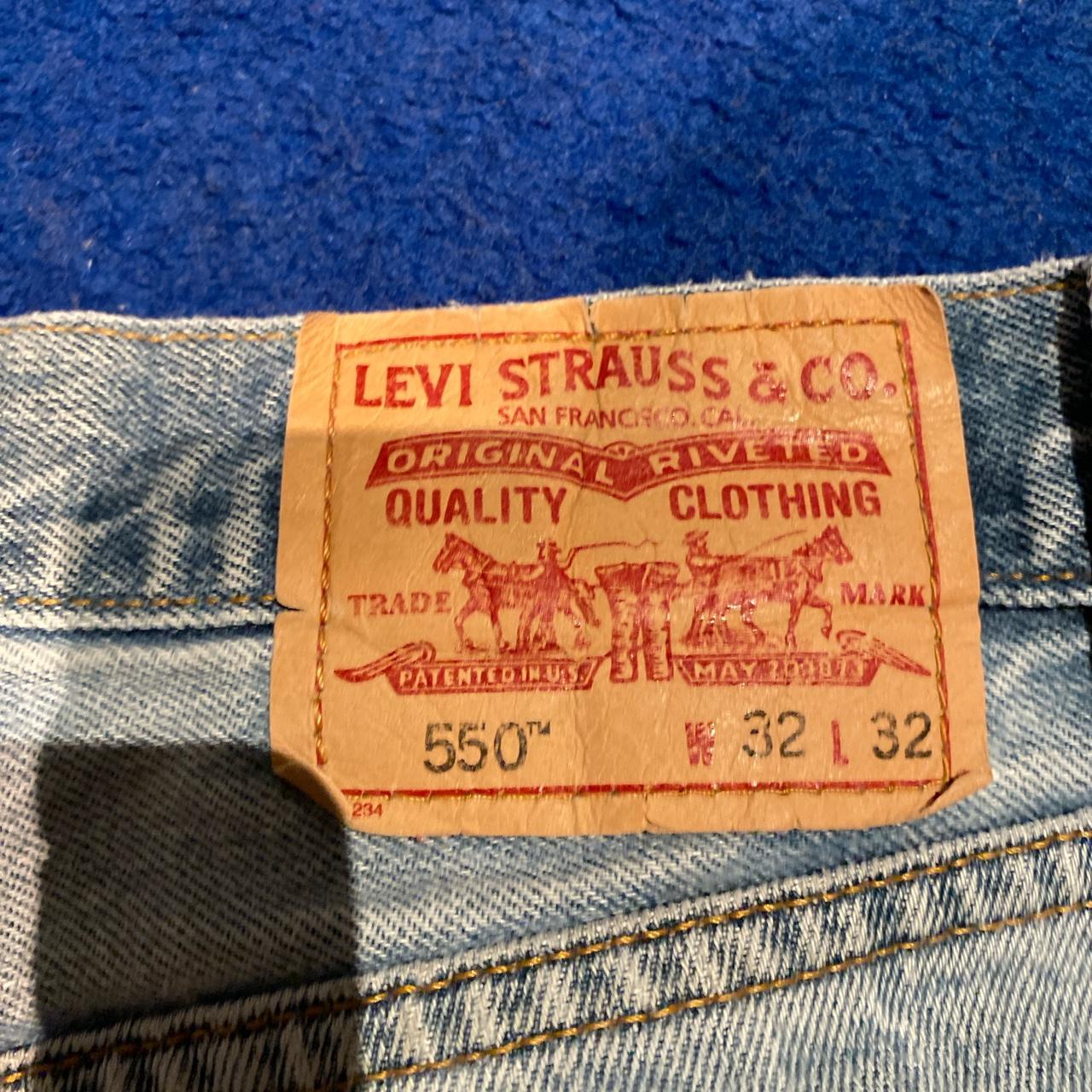 Levi’s 550 baggy jeans light wash blue colour. Knee... - Depop