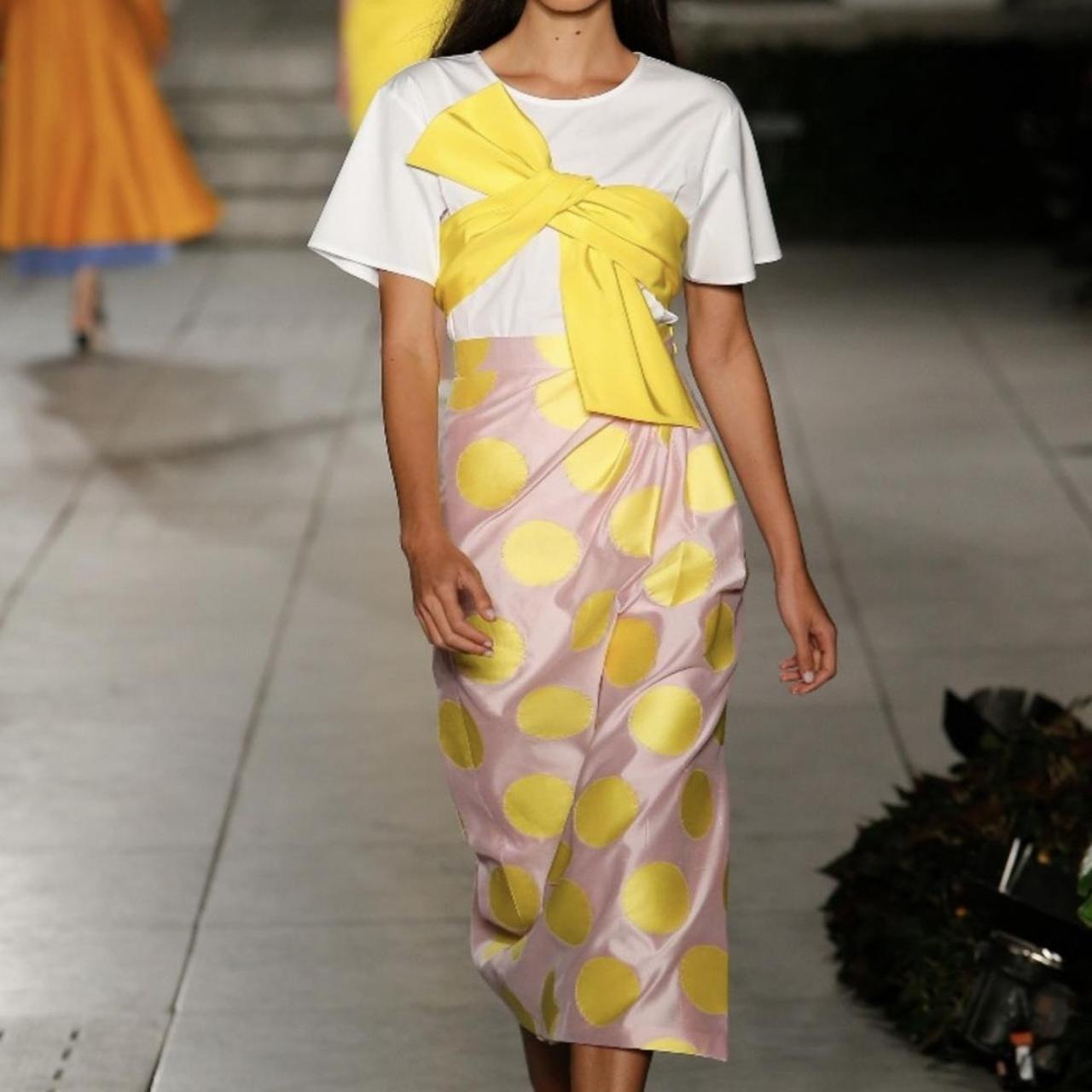 Carolina Herrera Women's Pink and Yellow Skirt
