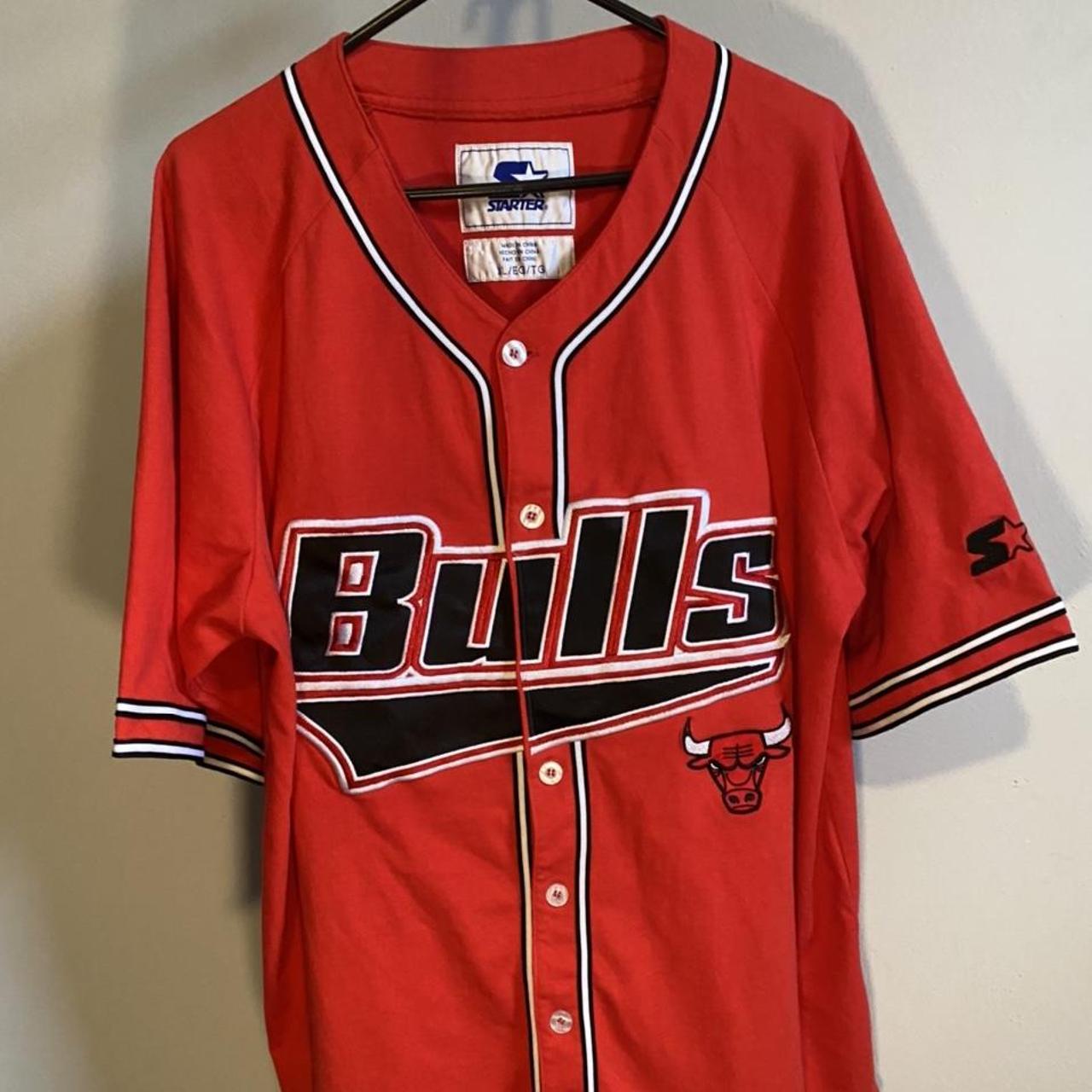 Vintage Starter Chicago Bulls Baseball Jersey Sz XL