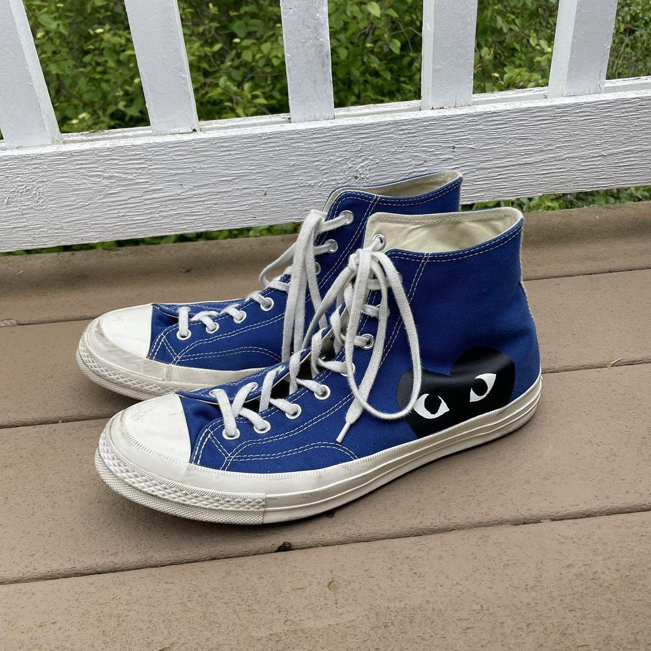 dark blue CDG converse size men 12 in great... - Depop