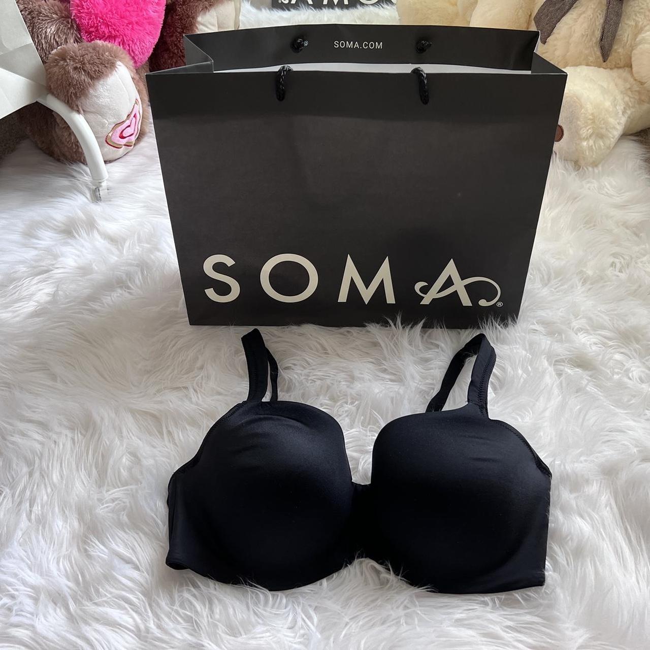 Soma Stunning Support Smooth Balconette Bra, Black
