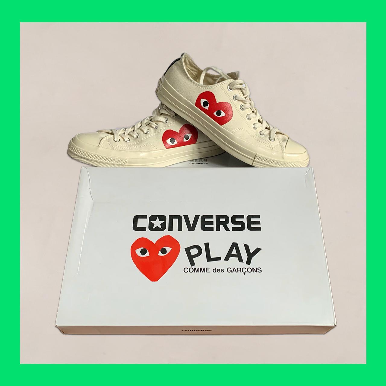 Converse x CDG Play Cream Low Tops Size US9. Depop