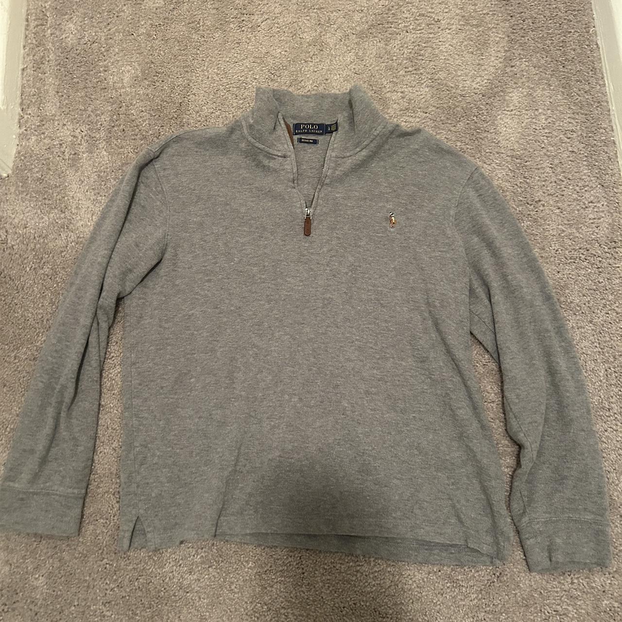 Polo Ralph Lauren Quarter Zip Gray Sweater Pullover.... - Depop