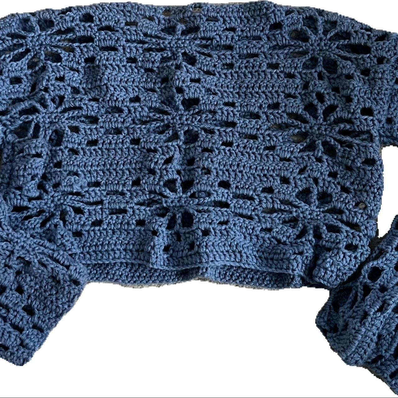 crocheted flower sweater handmade by me 2nd... Depop